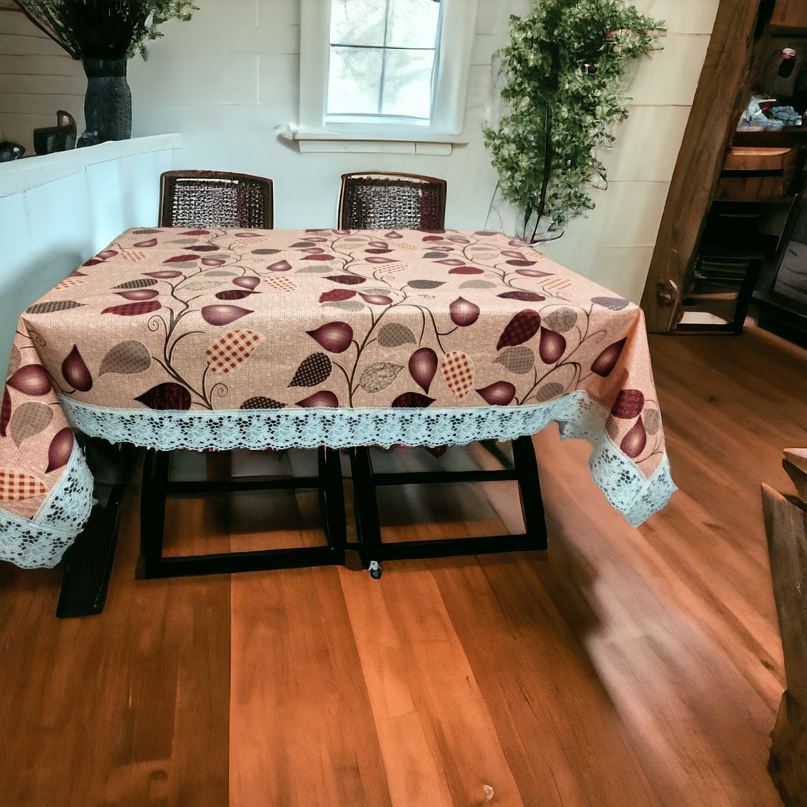 mopak decor Embroidered Polyester 4 Seater Square Table Cover ( 152 x 102 ) cm Pack of 1 Brown mopak decor Embroidered Polyester 4 Seater Square Table Cover ( 152 x 102 ) cm Pack of 1 Brown