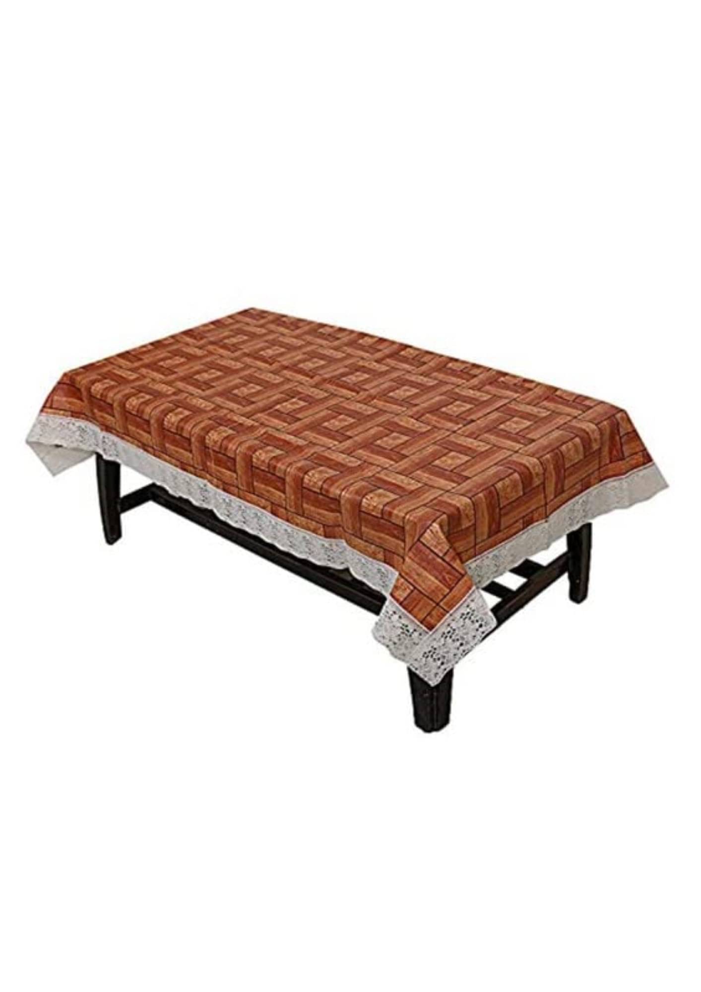 mopak decor Printed Polyester 6 Seater Square Table Cover ( 229 x 152 ) cm Pack of 1 Brown mopak decor Printed Polyester 6 Seater Square Table Cover ( 229 x 152 ) cm Pack of 1 Brown