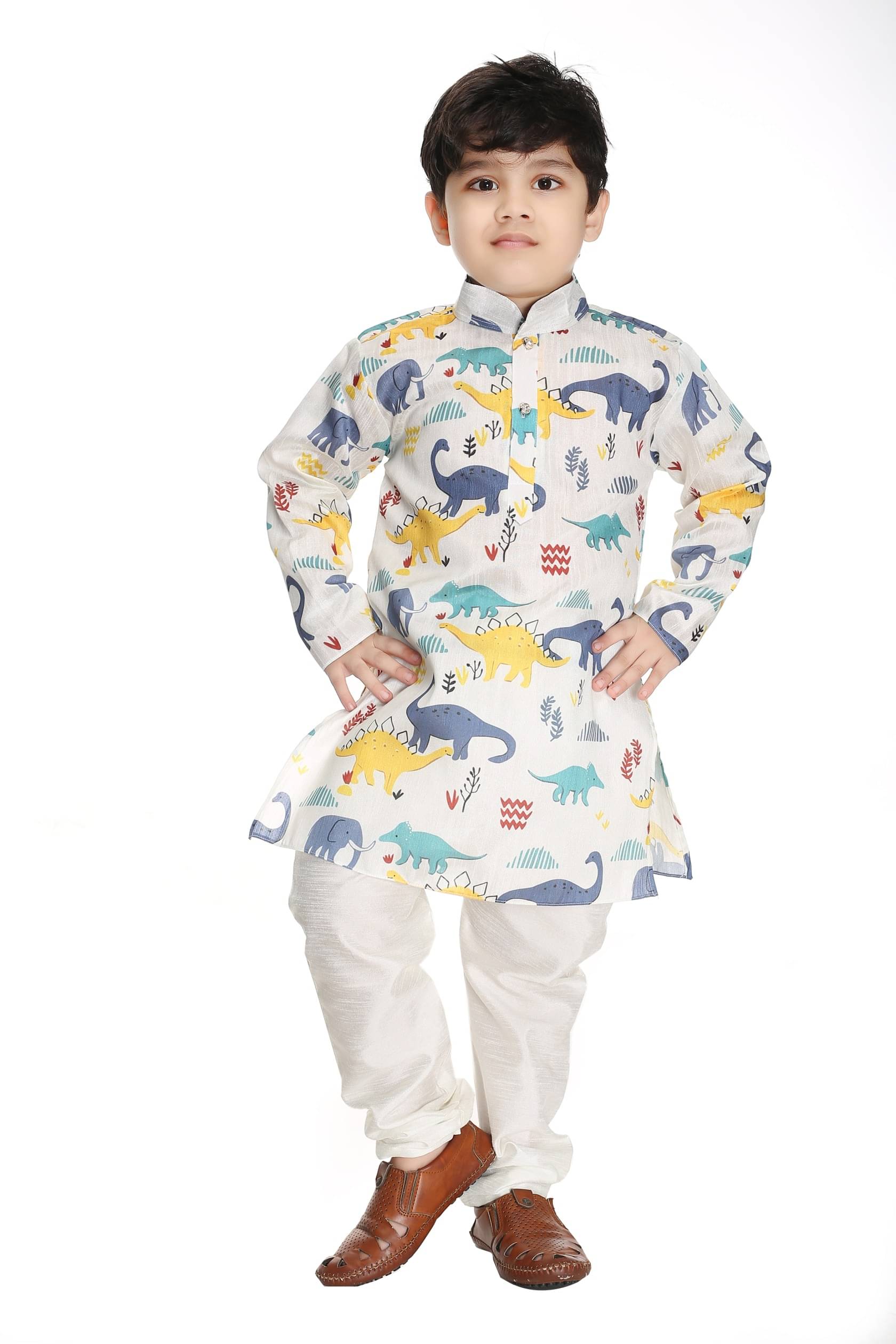 s muktar garments Baby Boys Cotton Blend Animal - Pattern Kurta Pyjama Set ( Multicolor , Pack of 1 ) s muktar garments Baby Boys Cotton Blend Animal - Pattern Kurta Pyjama Set ( Multicolor , Pack of 1 )