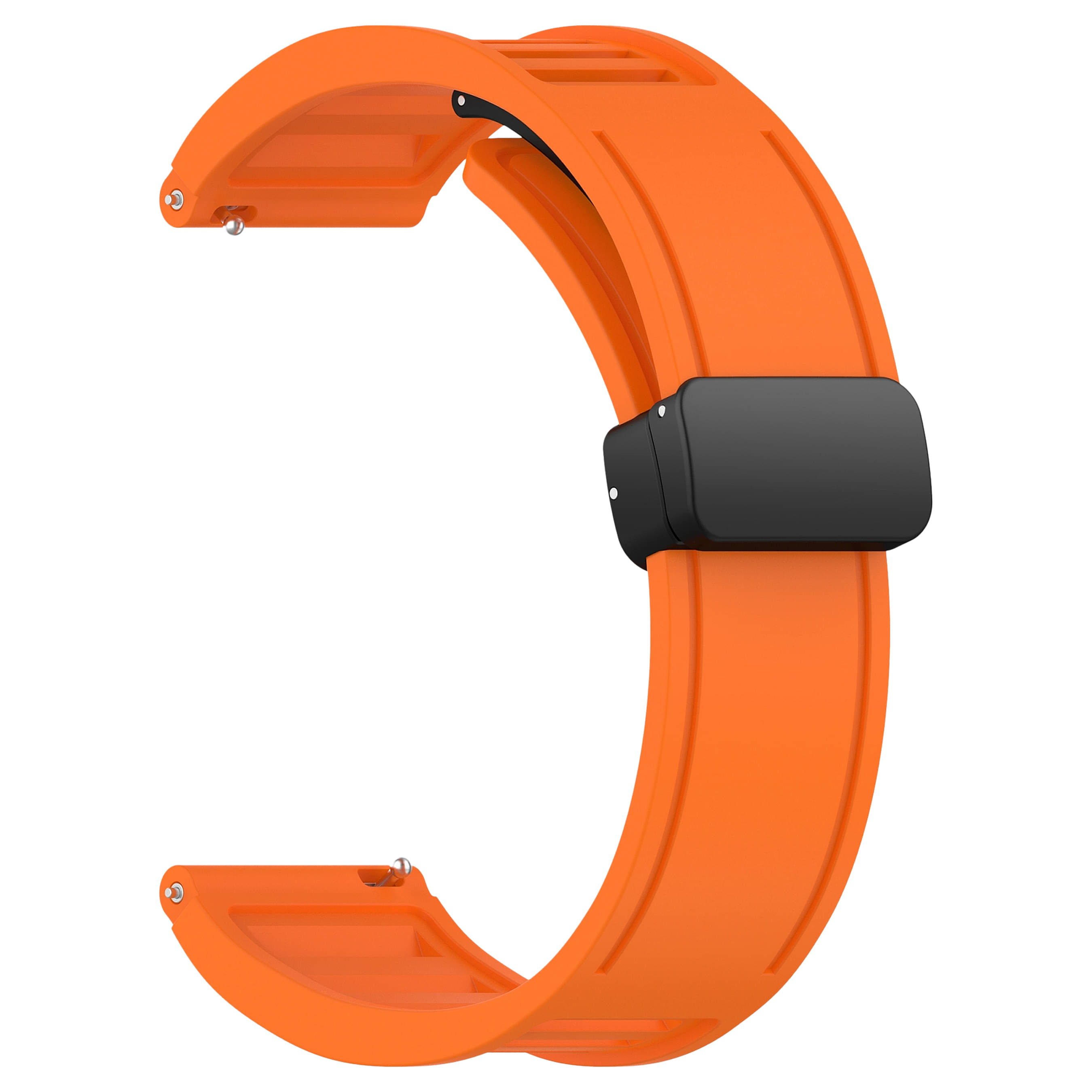 ACM Watch Strap Silicone Belt Magnetic Clasp 22mm compatible with Ptron Pulsefit Ace Smartwatch Hook Sports Band Orange ACM Watch Strap Silicone Belt Magnetic Clasp 22mm compatible with Ptron Pulsefit Ace Smartwatch Hook Sports Band Orange