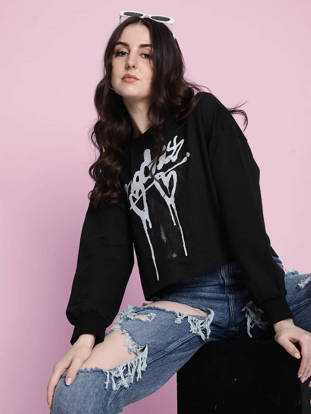     			Bene Kleed Cotton Women's Non Hooded Sweatshirt ( Black )