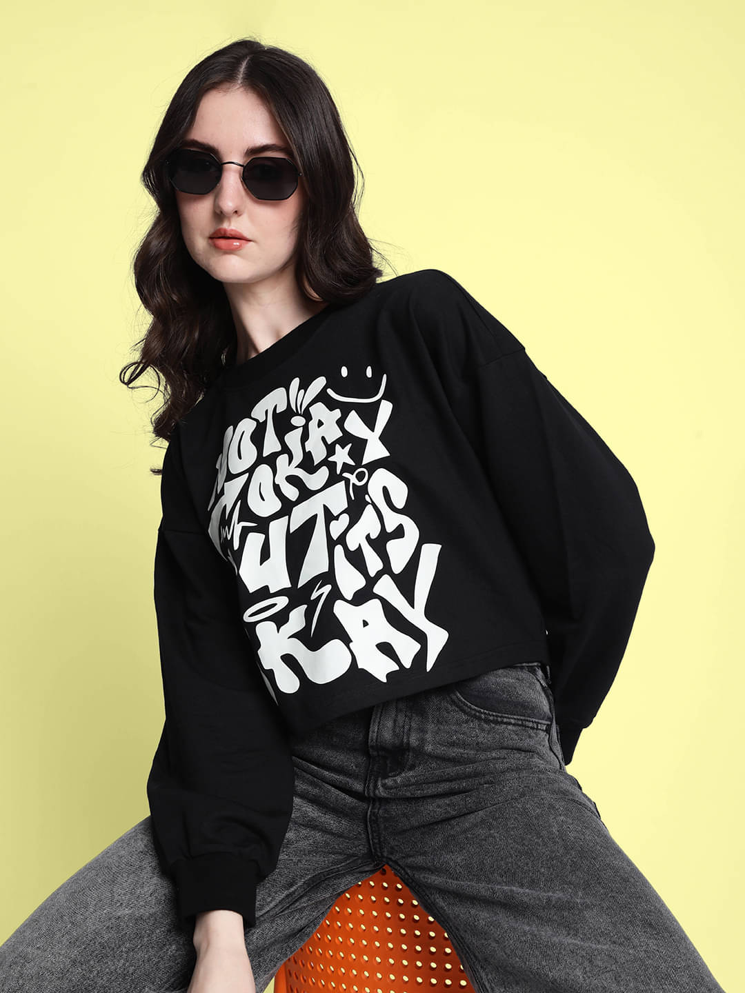     			Bene Kleed Cotton Women's Non Hooded Sweatshirt ( Black )