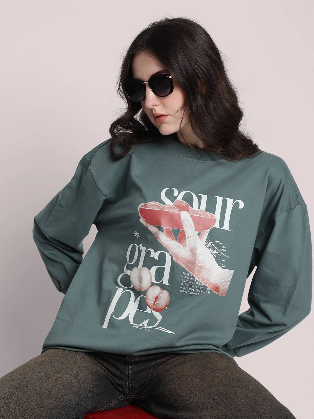Bene Kleed Women Cotton Round Neck Sweatshirt ( Green ) Bene Kleed Women Cotton Round Neck Sweatshirt ( Green )