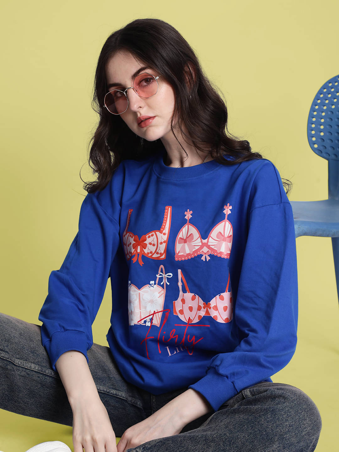 Bene Kleed Cotton Women's Non Hooded Sweatshirt ( Blue ) Bene Kleed Cotton Women's Non Hooded Sweatshirt ( Blue )