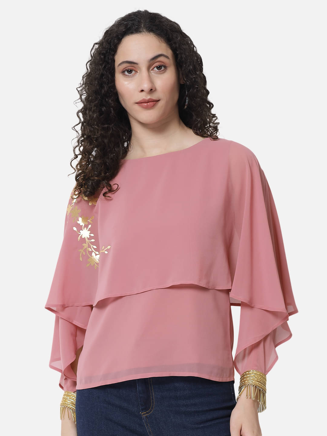     			OTIRA Women's Georgette Regular Top ( Pink )