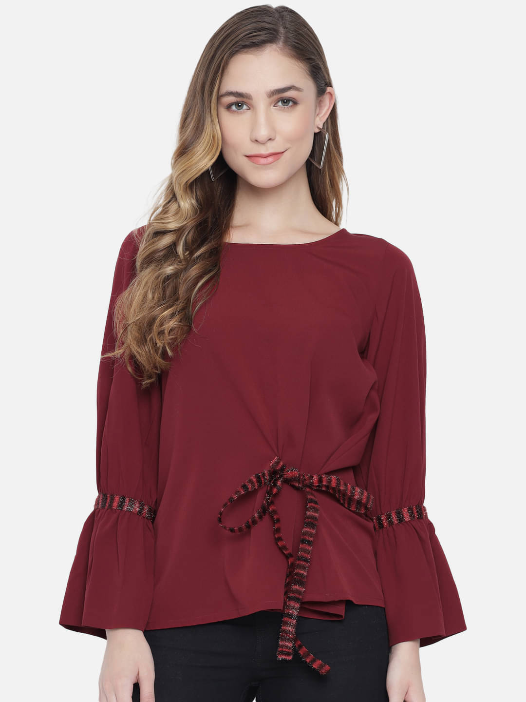     			OTIRA Women's Crepe Regular Top ( Red )