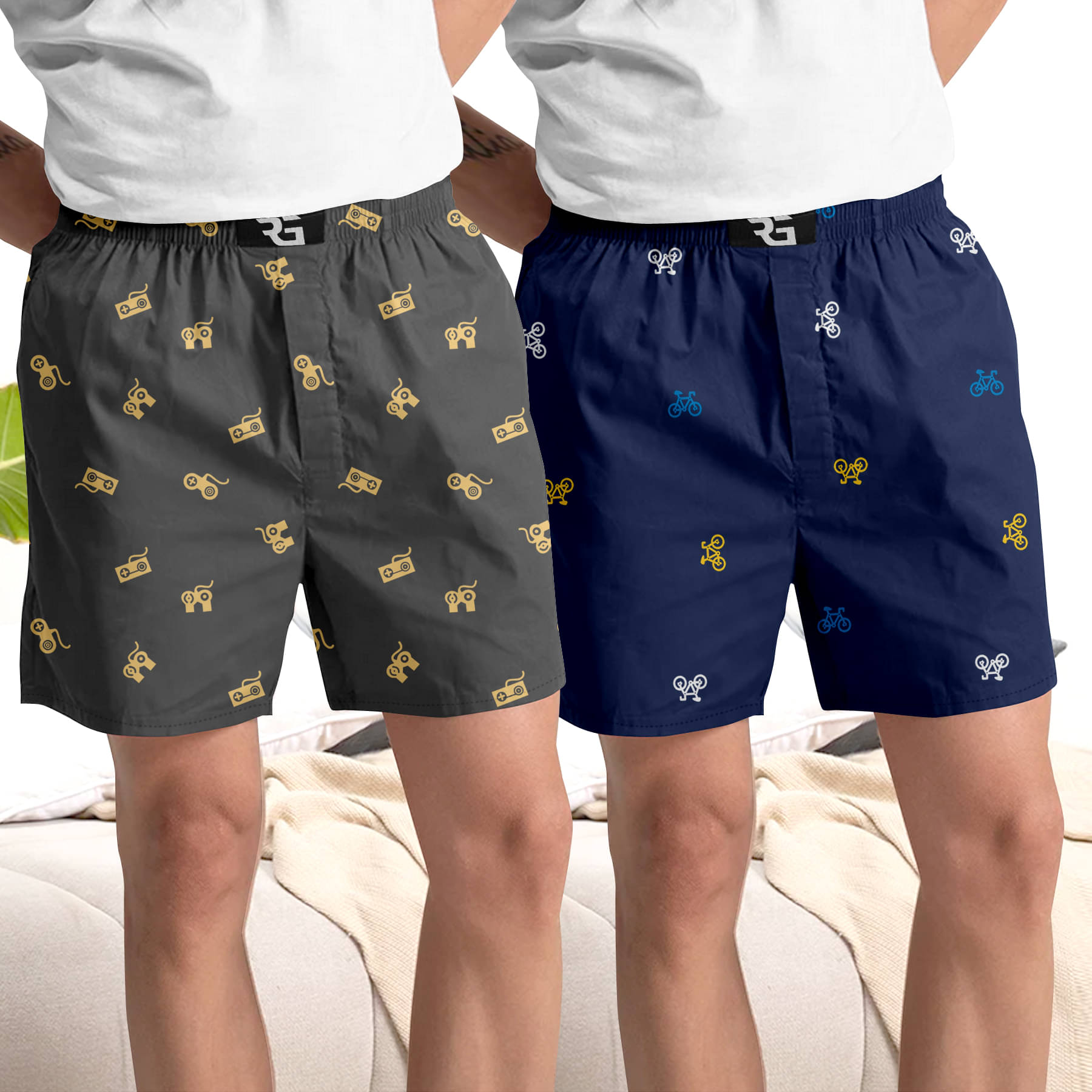 Riglozi Pack of 2 Cotton Boxers For Men's ( Assorted 6 )     			Riglozi Pack of 2 Cotton Boxers For Men's ( Assorted 6 )