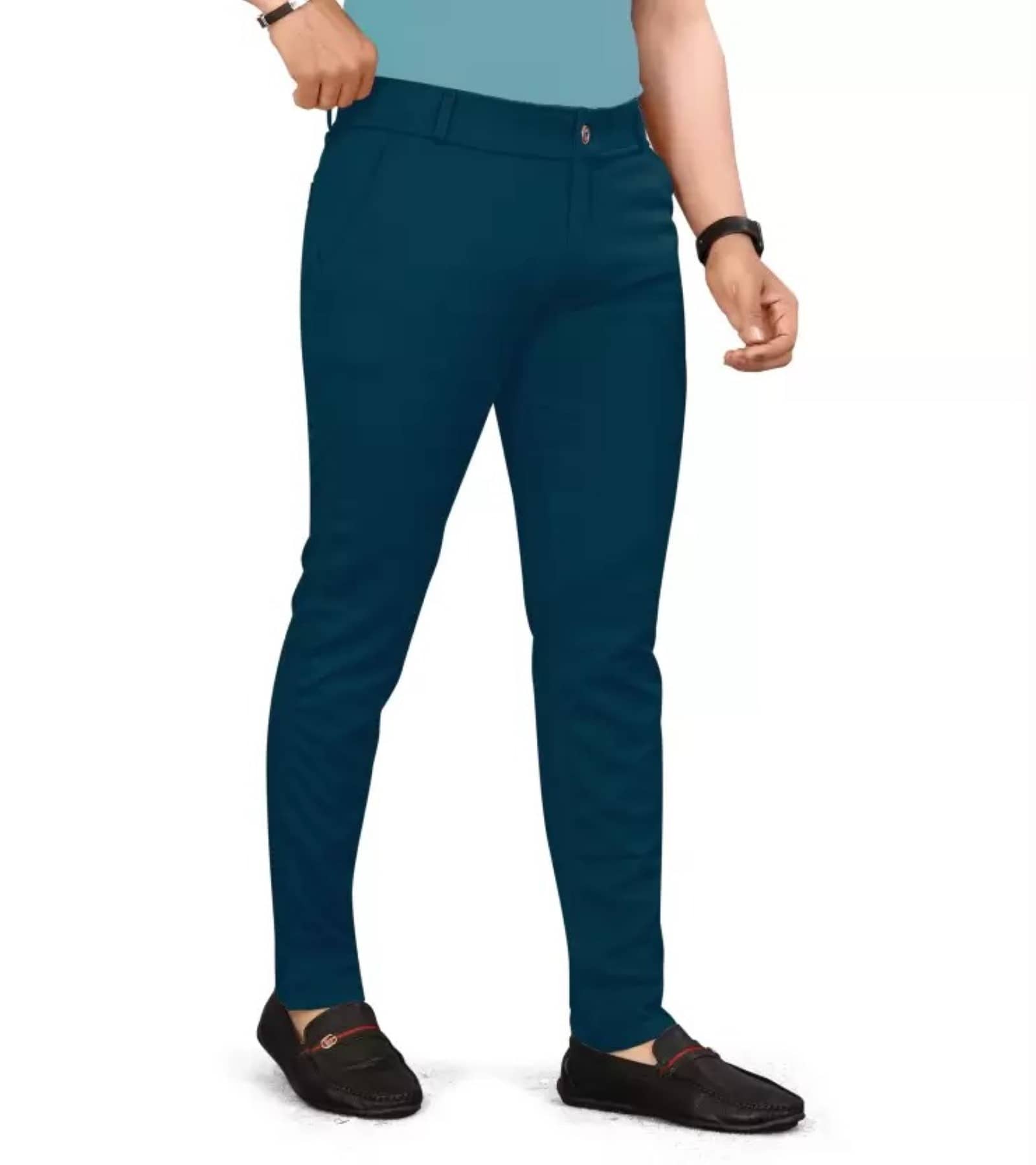 ikigai Regular Flat Men's Chinos - Blue ( Pack of 1 ) - Trousers | Buy online on ZillyBuy