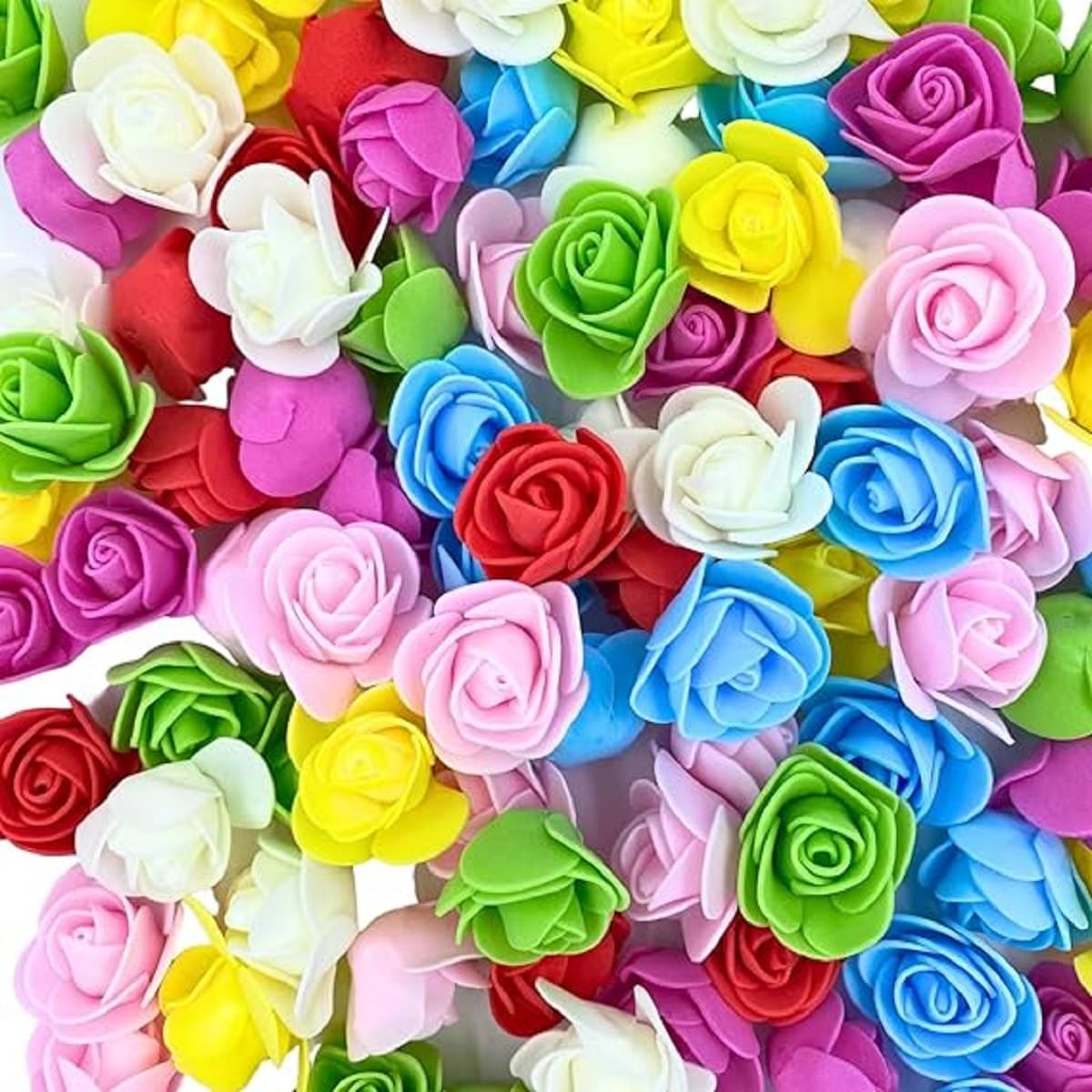     			50 Pcs Artificial Foam Rose Fake Flowers Water Floating Flowers, Diwali, Christmas, Festival and Events, Home, Table, Bedroom, Valentine, Pooja Room Decoration Items and DIY Craft (Multi)
