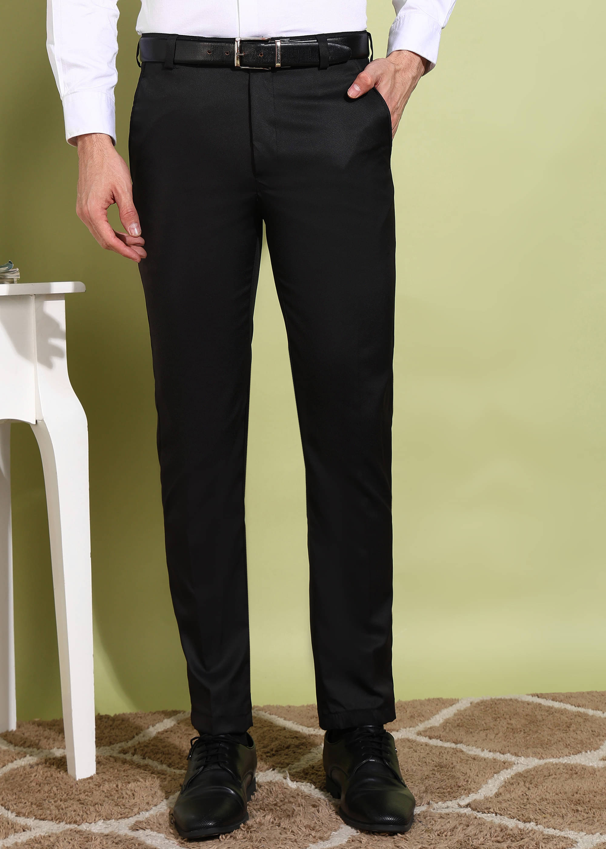     			ADWYN PETER Regular Pleated Men's Formal Trouser - Black ( Pack of 1 )