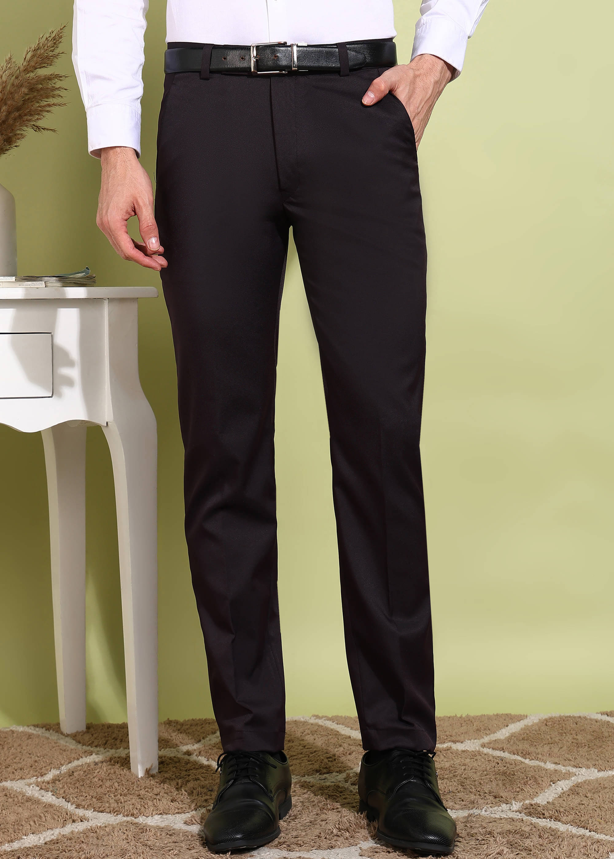     			ADWYN PETER Regular Pleated Men's Formal Trouser - Brown ( Pack of 1 )
