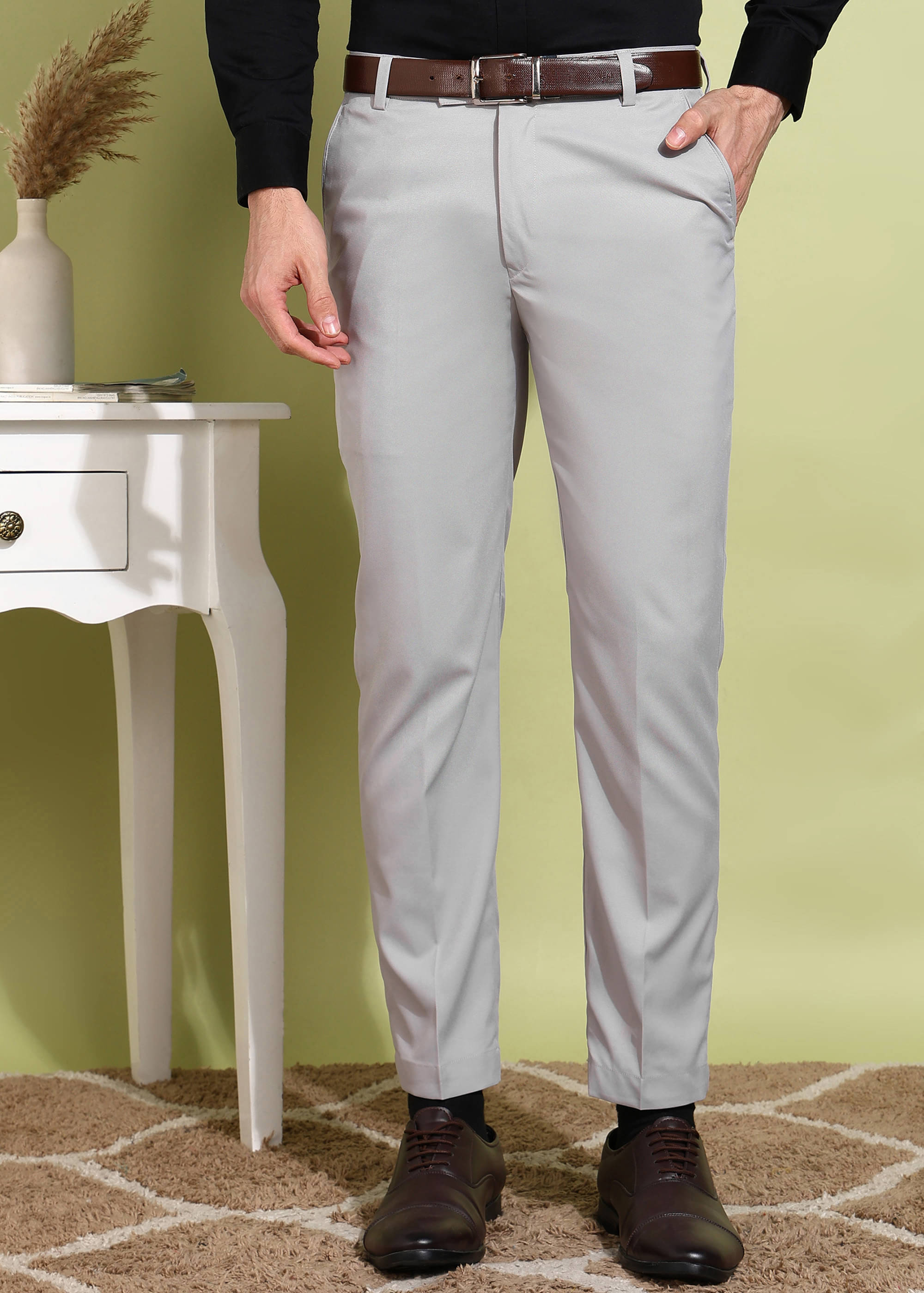     			ADWYN PETER Regular Pleated Men's Formal Trouser - White ( Pack of 1 )