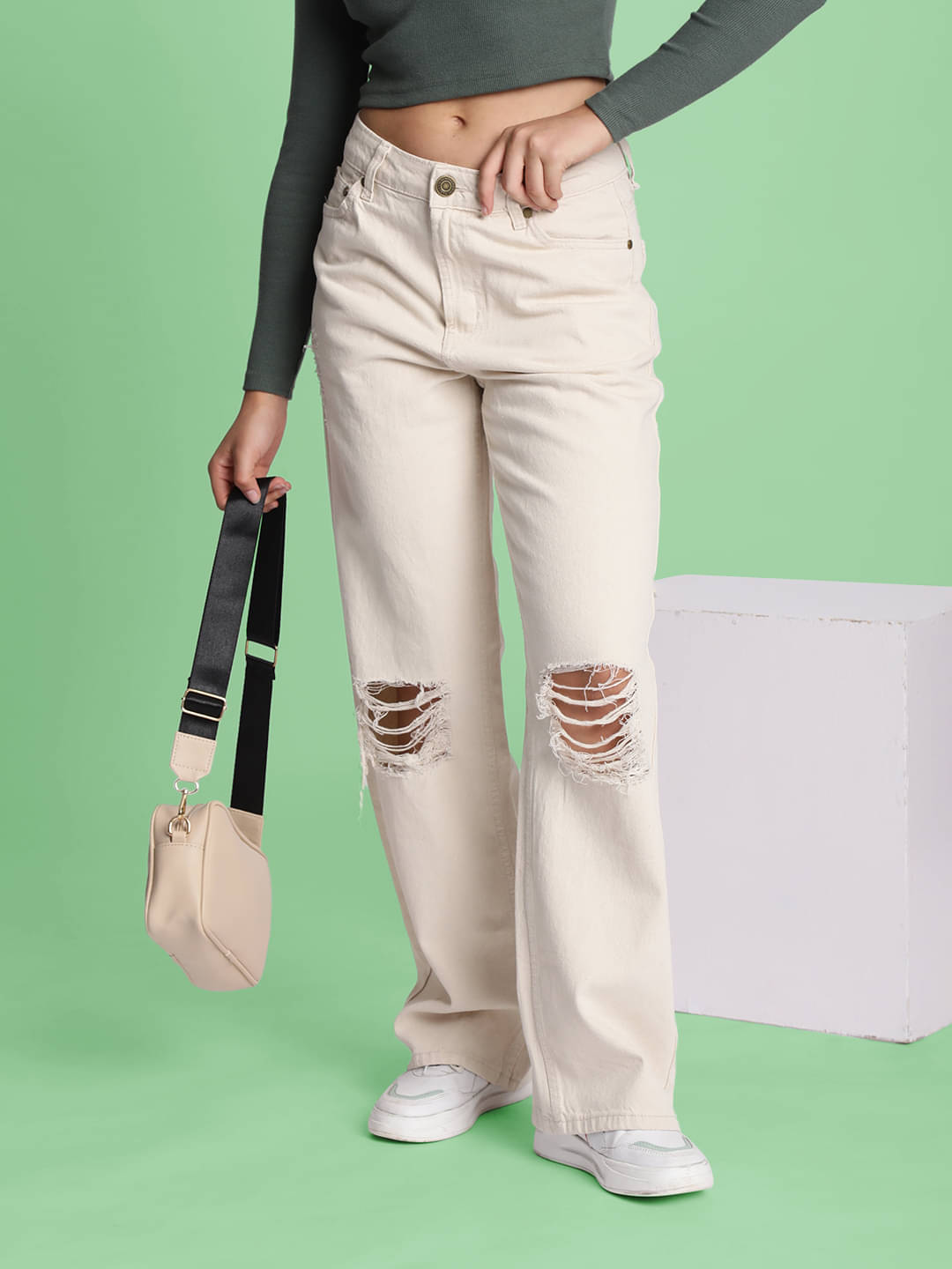 Bene Kleed - Beige Cotton Straight Fit Women's Jeans ( Pack of 1 ) Bene Kleed - Beige Cotton Straight Fit Women's Jeans ( Pack of 1 )