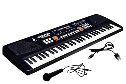     			ECLET Kids Keyboard,37 Keyboard Toy with DC Power Option Recording and Mic  (Multicolor)