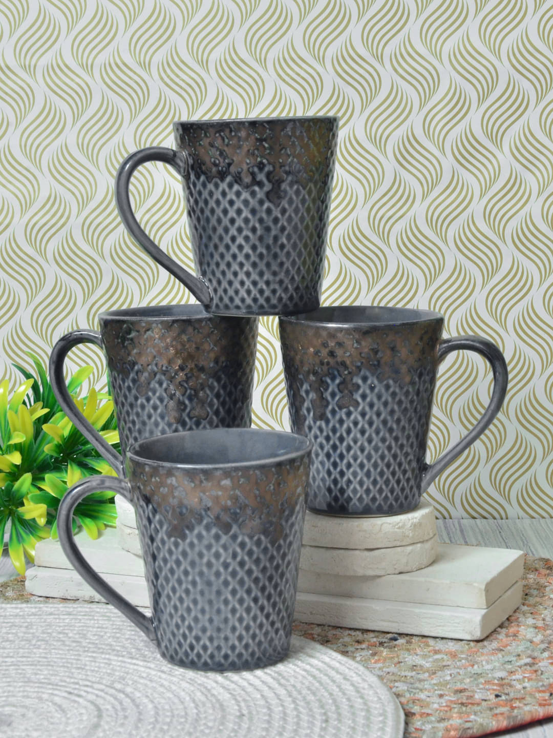     			FABINALIV FLMUG-1014 Ceramic Coffee Mug 270 mL ( Pack of 4 )