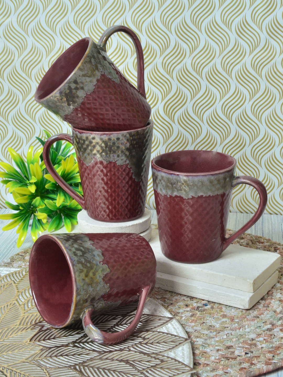     			FABINALIV FLMUG-1015 Ceramic Coffee Mug 270 mL ( Pack of 4 )