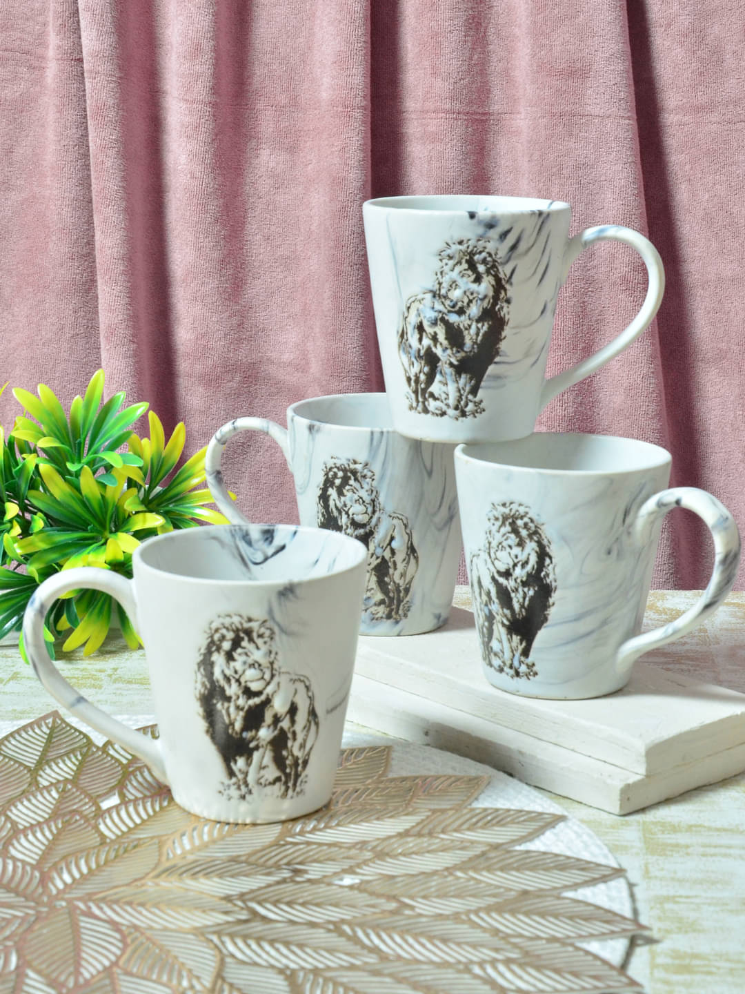     			FABINALIV FLMUG-1067 Ceramic Coffee Mug 250 mL ( Pack of 4 )