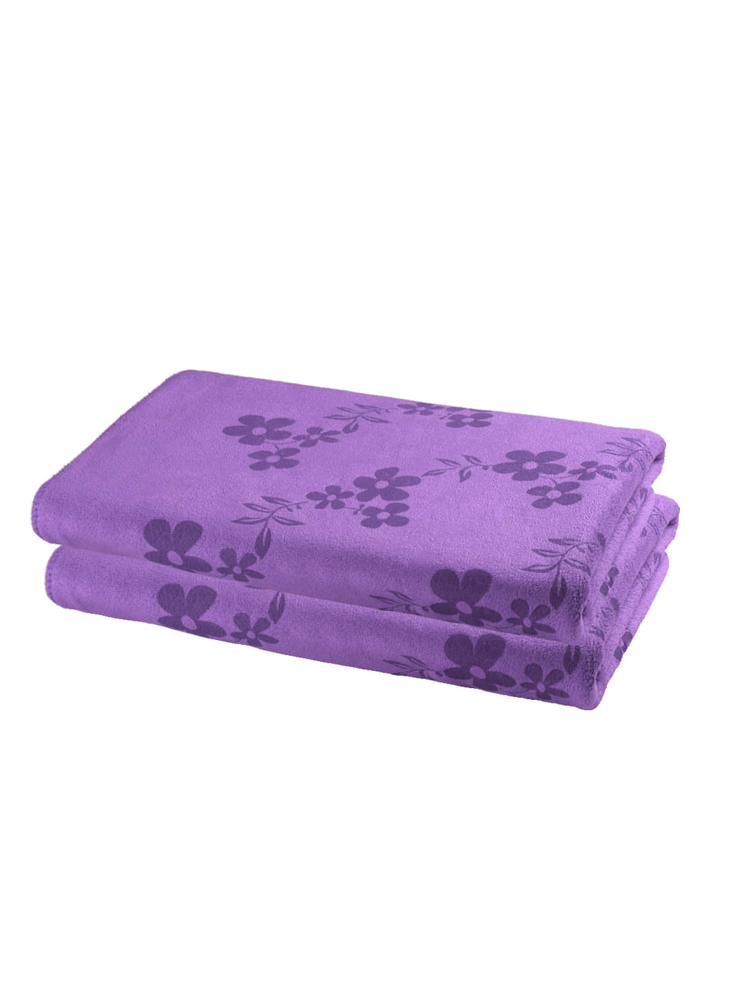     			FABINALIV Pack of 2 Cotton 425 -GSM Bath Towel ( Purple )