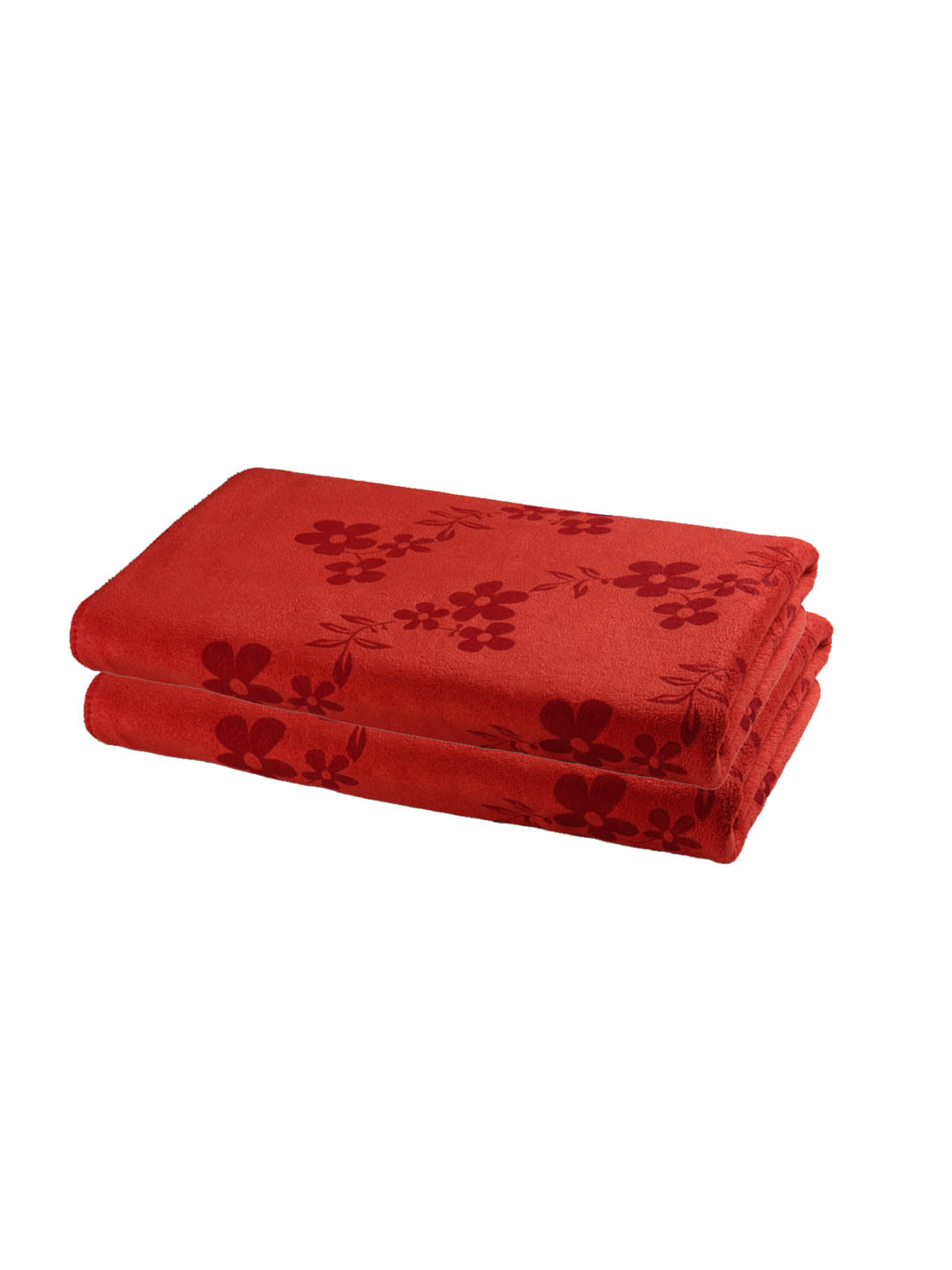     			FABINALIV Pack of 2 Cotton 425 -GSM Bath Towel ( Red )