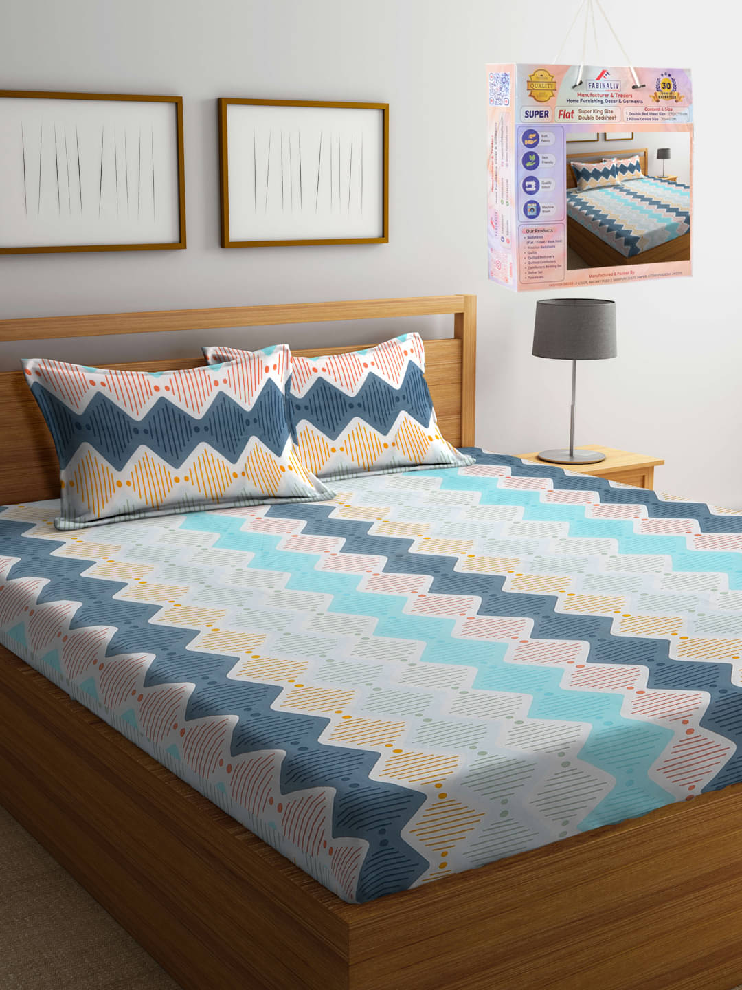 FABINALIV Poly Cotton 1 Double King Bedsheet with 2 Pillow Covers ( Off White ) FABINALIV Poly Cotton 1 Double King Bedsheet with 2 Pillow Covers ( Off White )