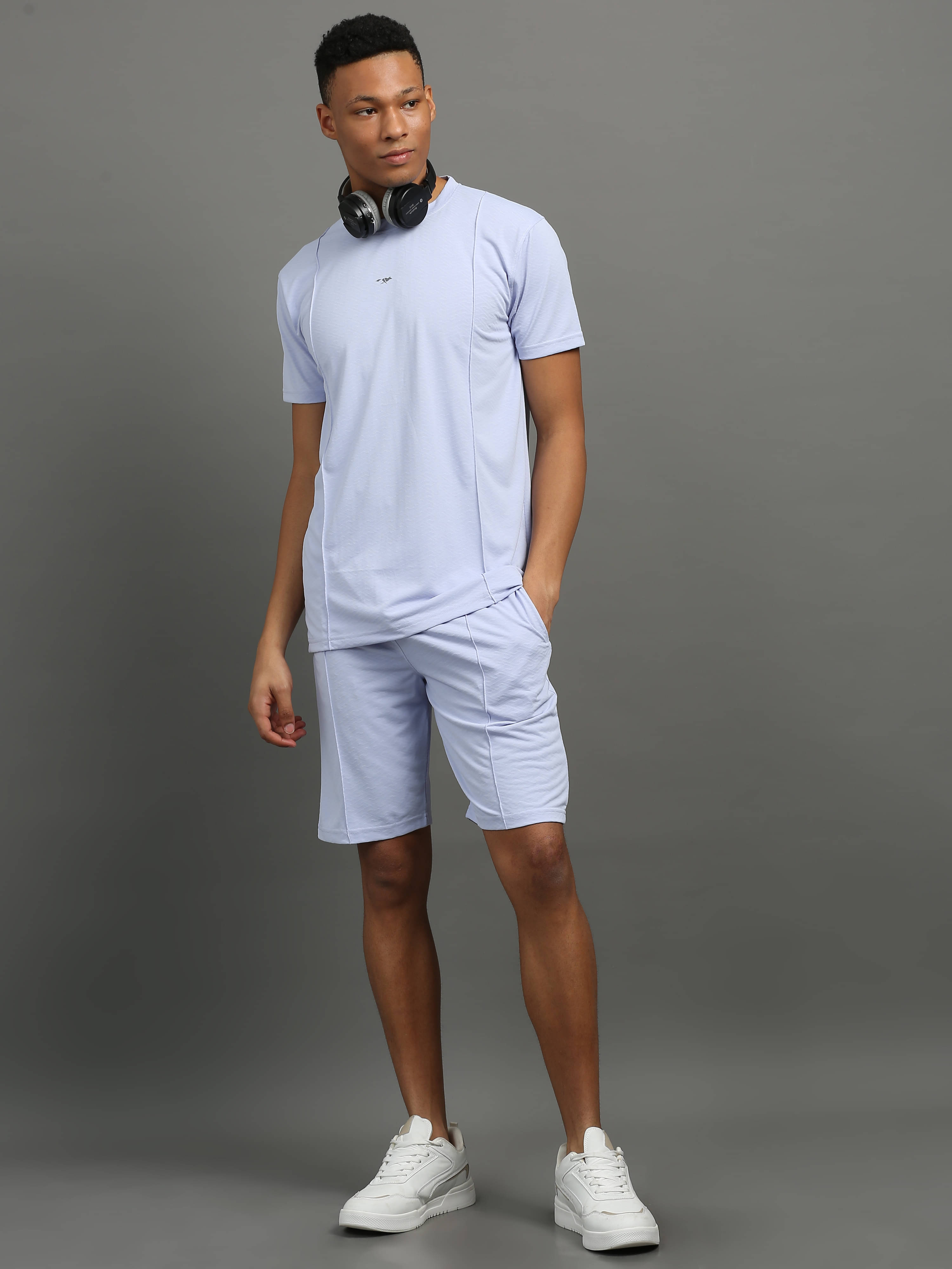 FROSEN FOX Men's T-shirt With Shorts Co-Ords Set ( Pack of 1 , Blue )     			FROSEN FOX Men's T-shirt With Shorts Co-Ords Set ( Pack of 1 , Blue )