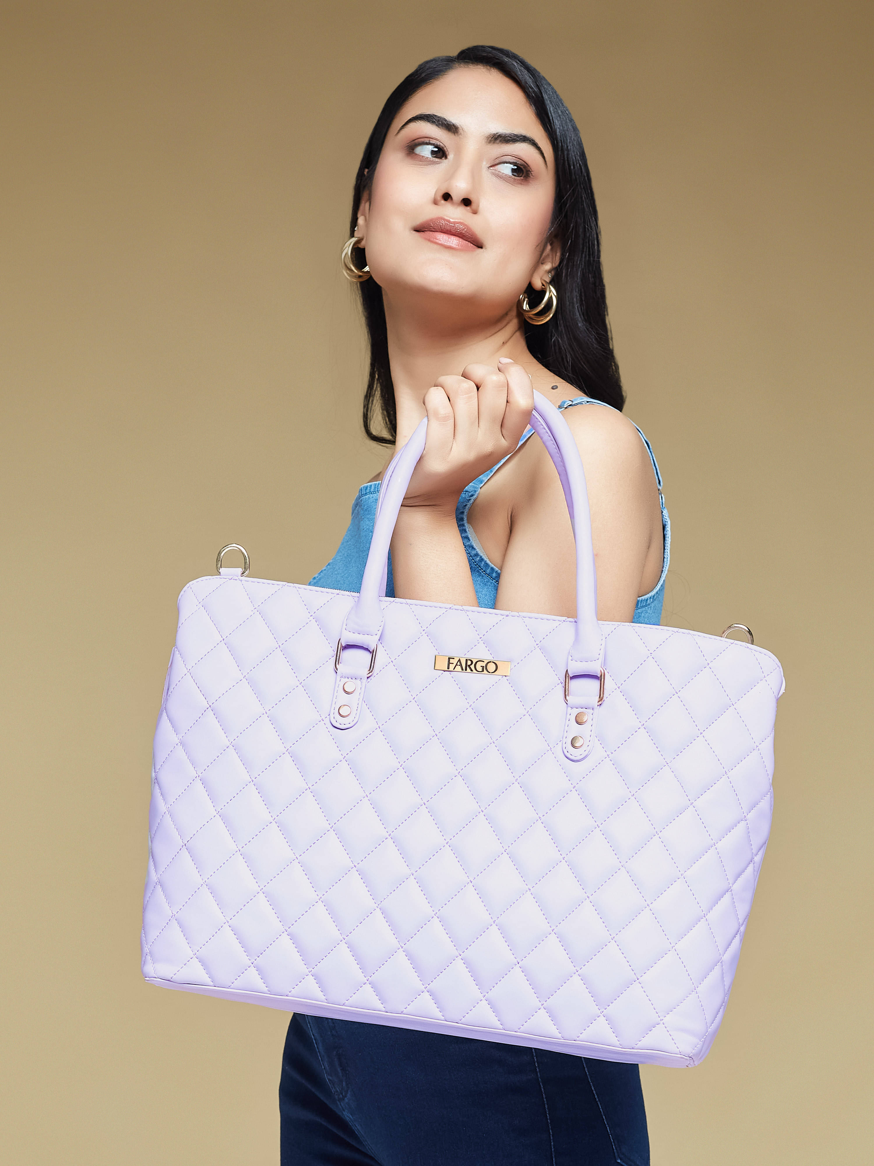     			Fargo Handheld Bag PU Set of 1 ( Purple )
