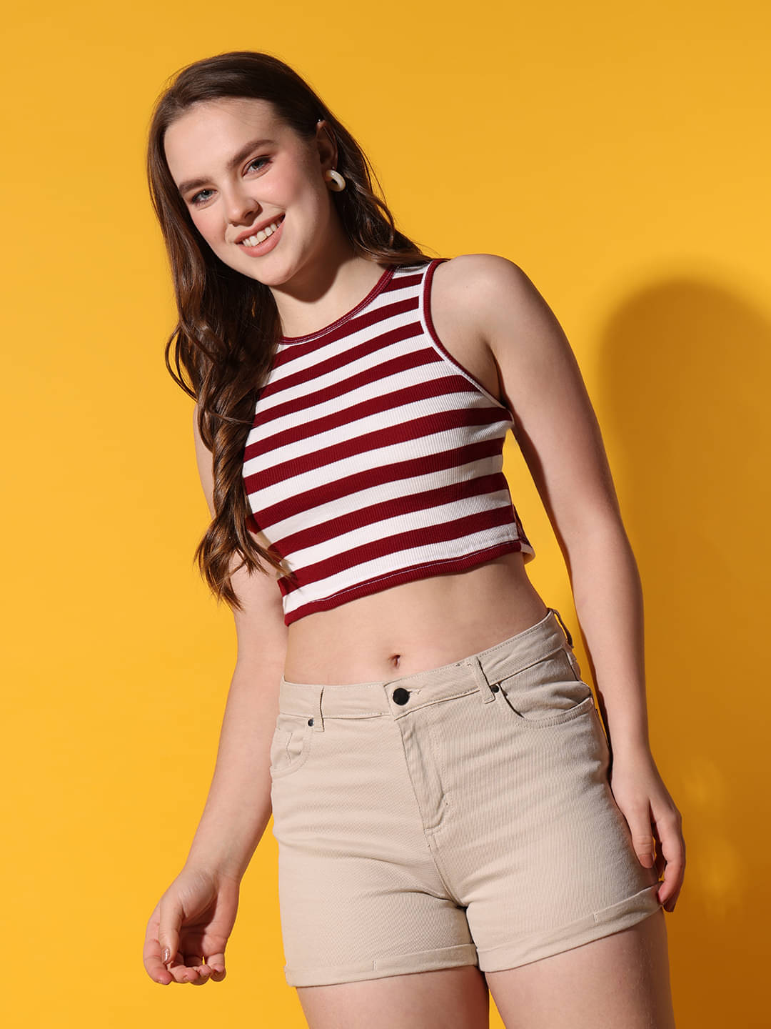 Istyle Can Maroon Polyester Women's Crop Top ( Pack of 1 ) Istyle Can Maroon Polyester Women's Crop Top ( Pack of 1 )