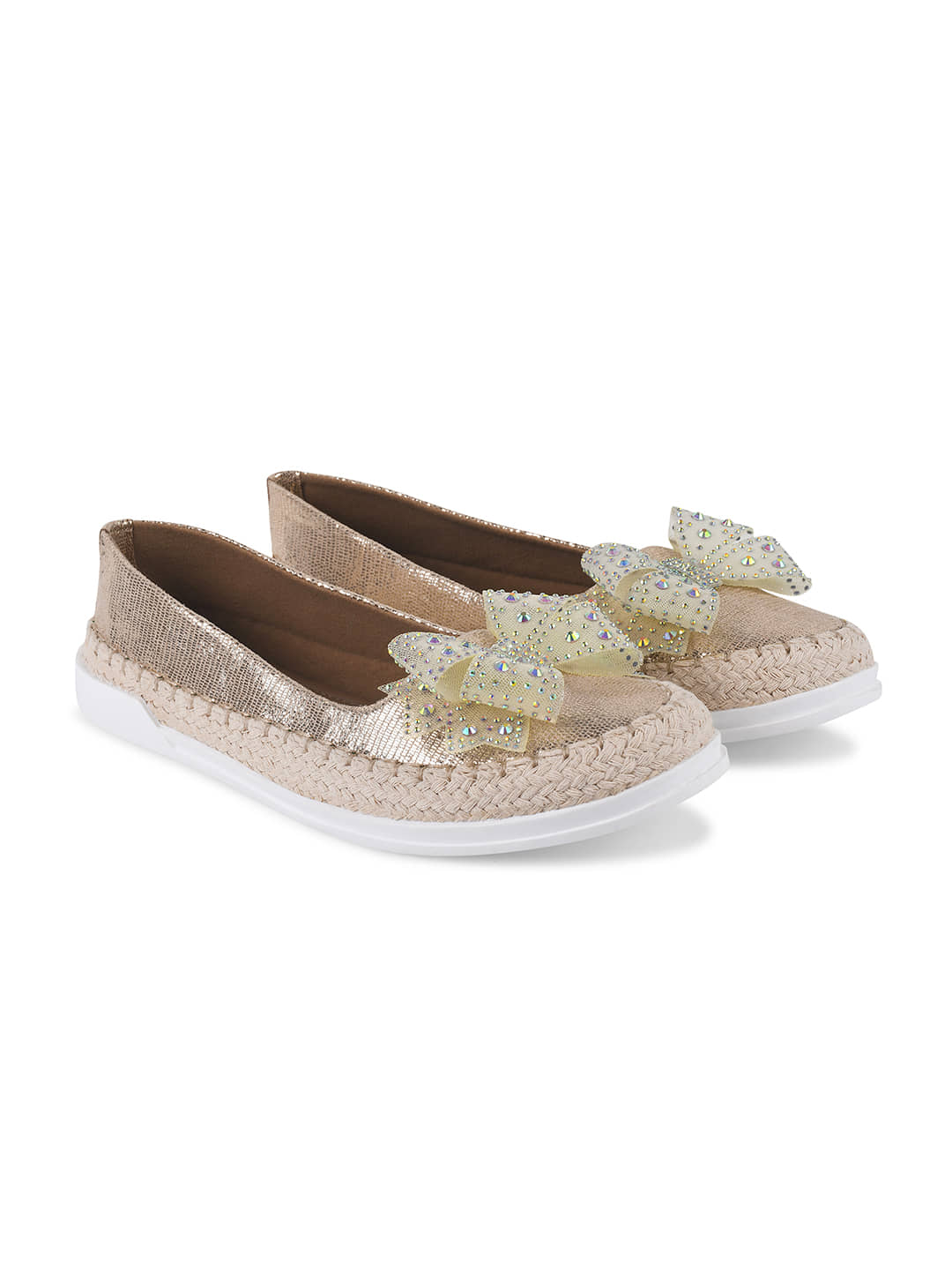 JM Looks Gold Women's Ethnic Ballerinas - Casual Shoes | Buy online on ZillyBuy