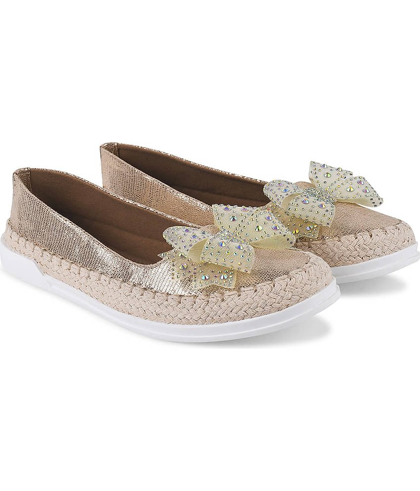 JM Looks Gold Women's Ethnic Ballerinas - Casual Shoes | Buy online on ZillyBuy