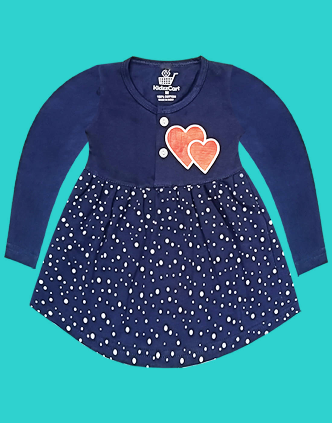     			KidzzCart Pack of 1 Baby Girls Cotton Dress ( Navy )