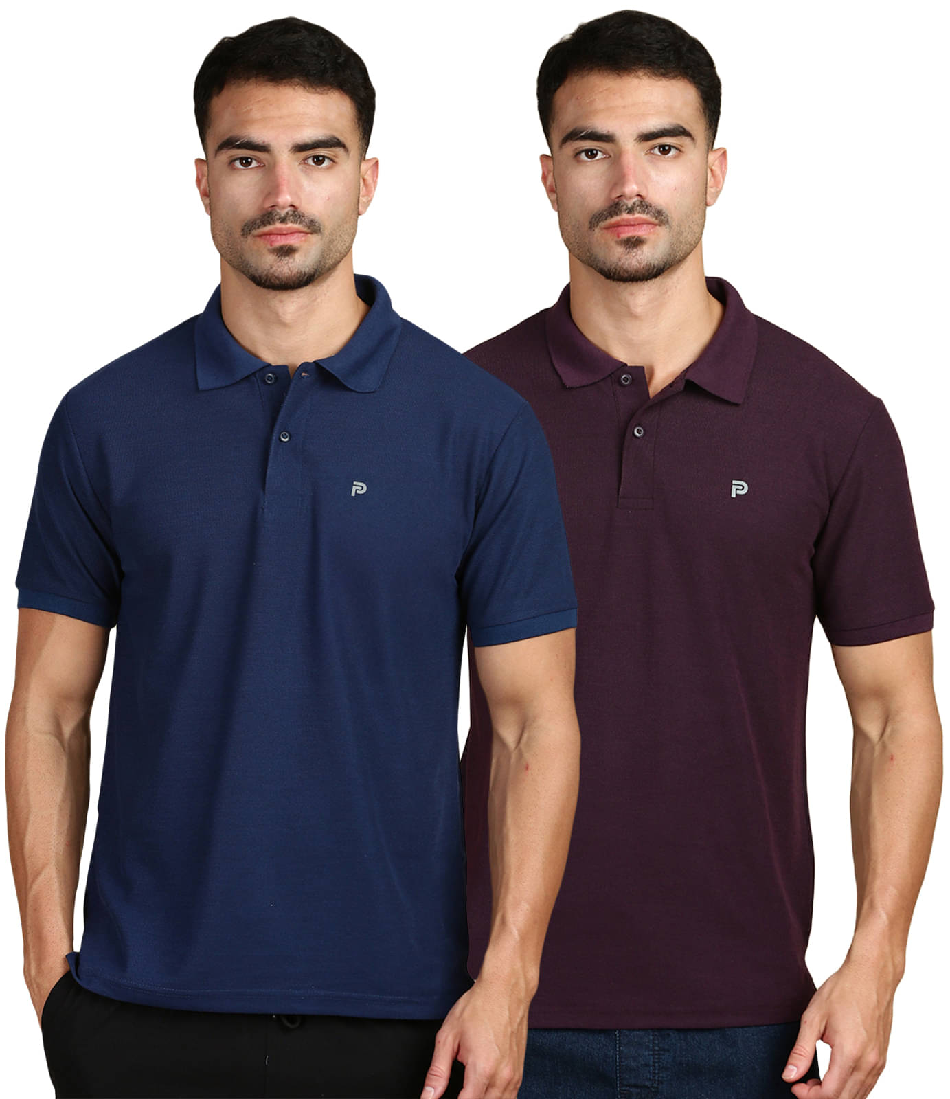     			LUX PARKER Pack of 2 Cotton Blend Regular Fit Solid Half Sleeves Men's Polo T Shirt ( Multicolor13 )