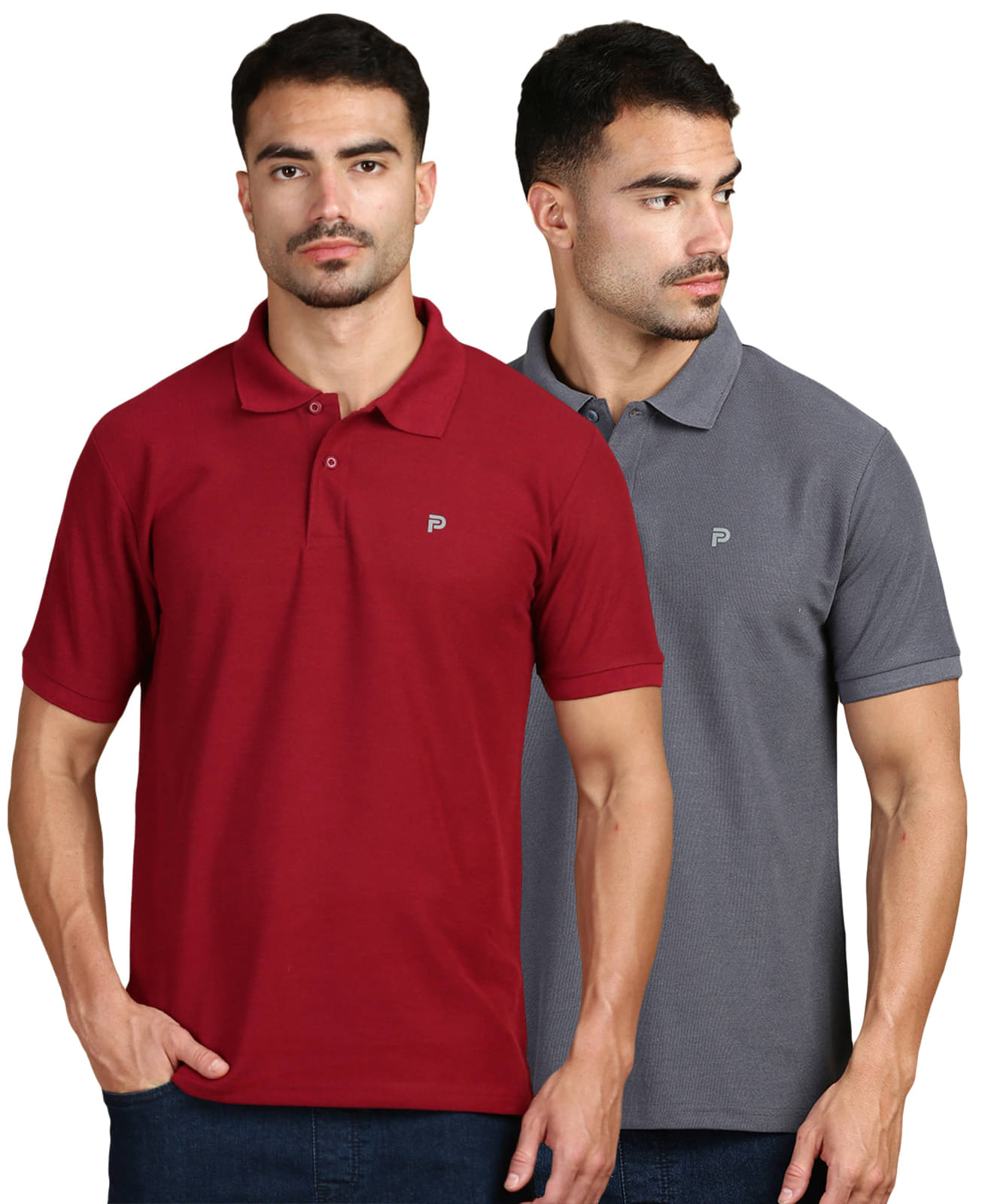 LUX PARKER Pack of 2 Cotton Blend Regular Fit Solid Half Sleeves Men's Polo T Shirt ( Multicolor3 ) LUX PARKER Pack of 2 Cotton Blend Regular Fit Solid Half Sleeves Men's Polo T Shirt ( Multicolor3 )