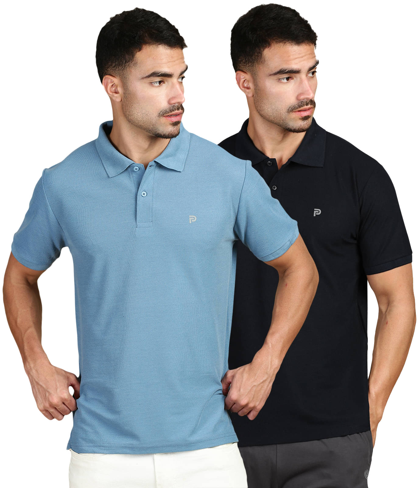     			LUX PARKER Pack of 2 Cotton Blend Regular Fit Solid Half Sleeves Men's Polo T Shirt ( Multicolor1 )