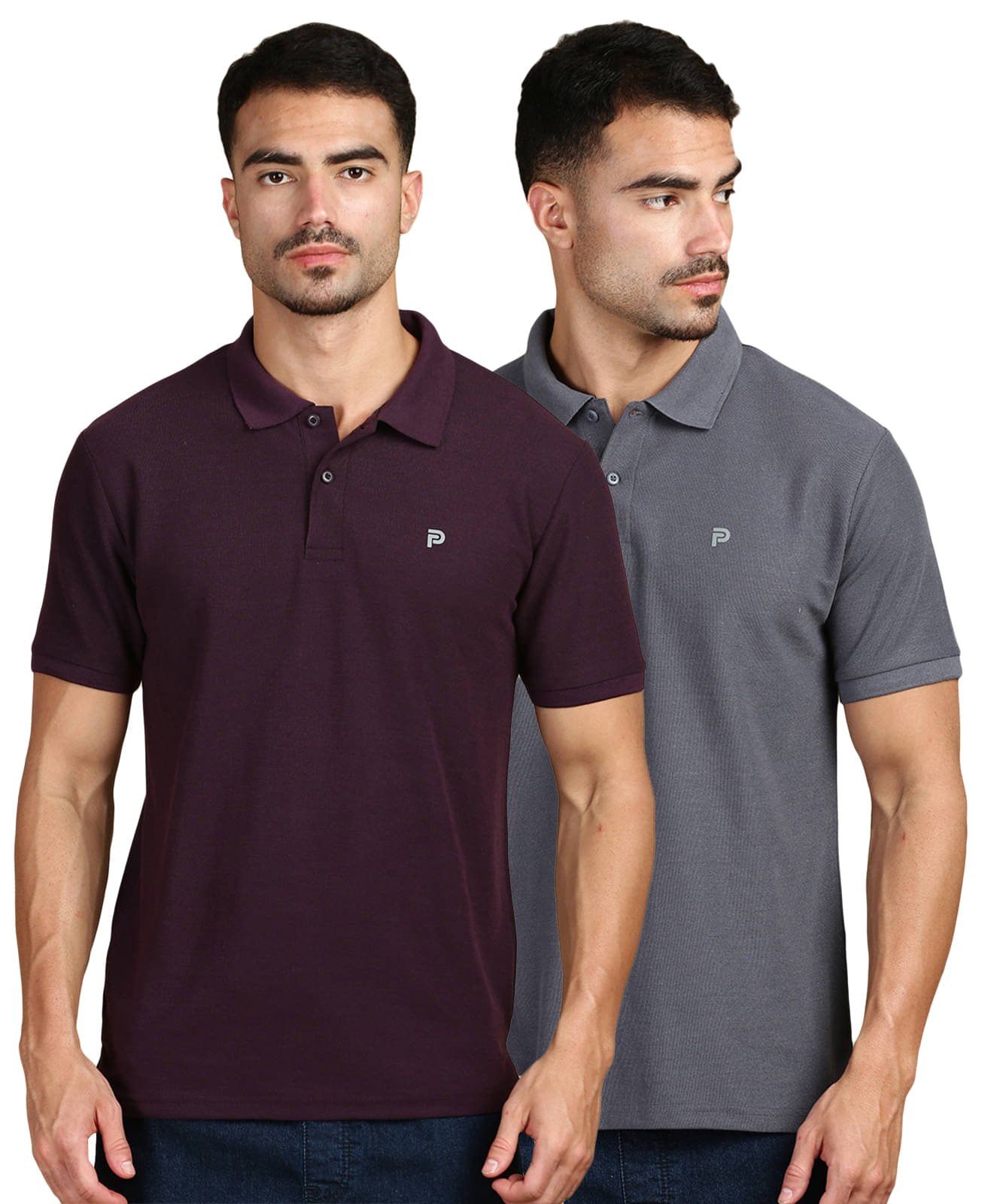 LUX PARKER Pack of 2 Cotton Blend Regular Fit Solid Half Sleeves Men's Polo T Shirt ( Multicolor2 ) LUX PARKER Pack of 2 Cotton Blend Regular Fit Solid Half Sleeves Men's Polo T Shirt ( Multicolor2 )