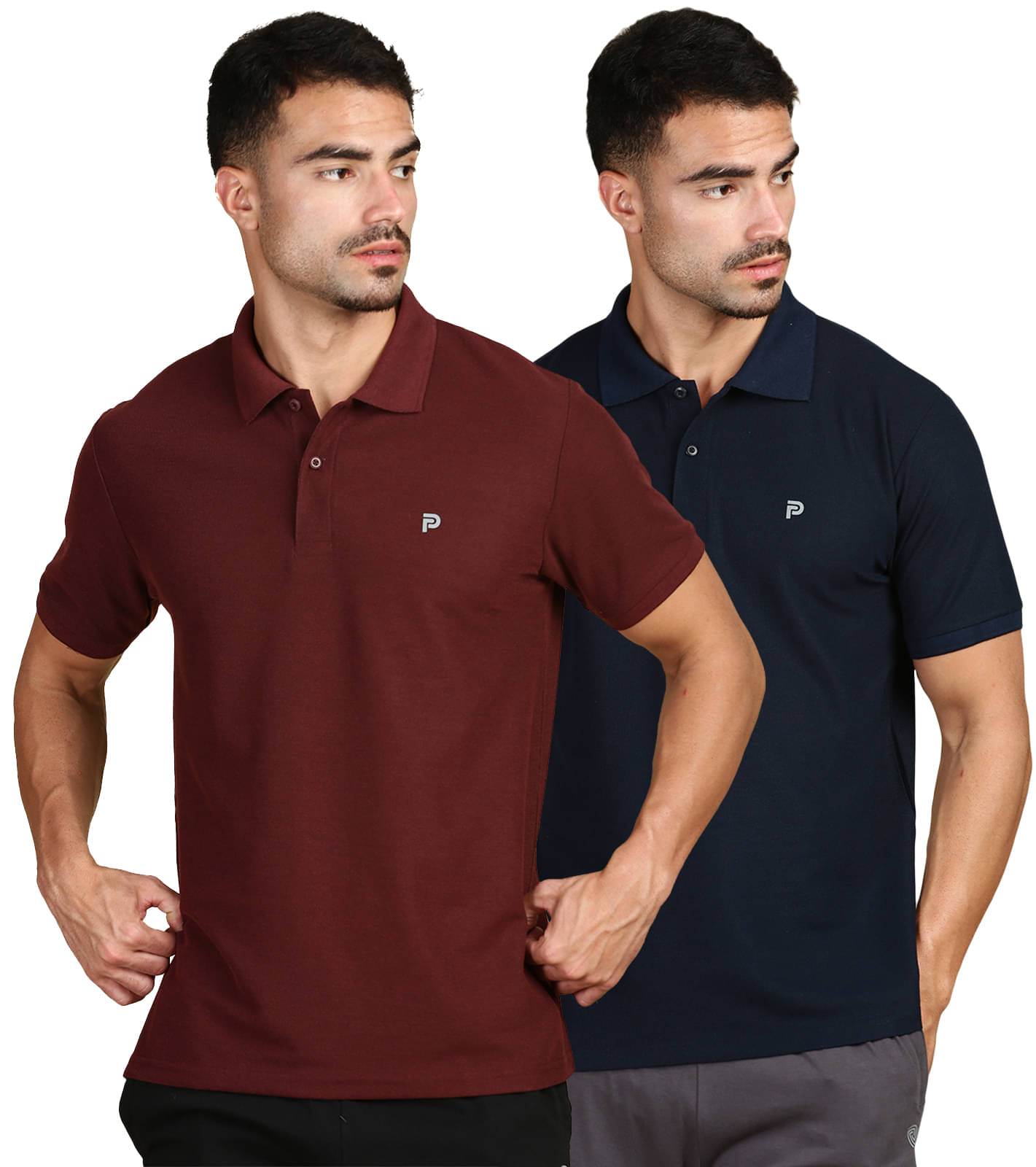     			LUX PARKER Pack of 2 Cotton Blend Regular Fit Solid Half Sleeves Men's Polo T Shirt ( Multicolor5 )