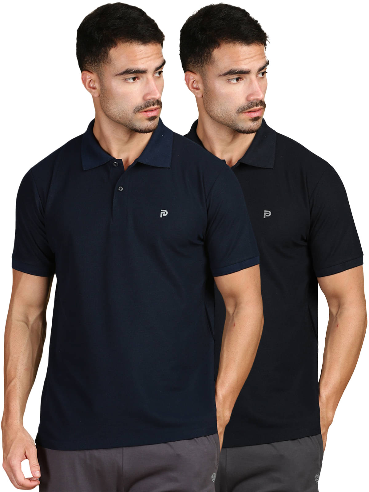LUX PARKER Pack of 2 Cotton Blend Regular Fit Solid Half Sleeves Men's Polo T Shirt ( Multicolor12 ) LUX PARKER Pack of 2 Cotton Blend Regular Fit Solid Half Sleeves Men's Polo T Shirt ( Multicolor12 )