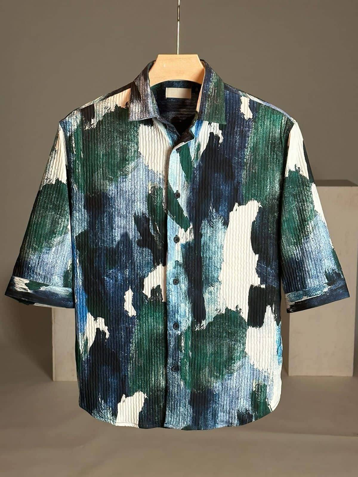     			MENTIFIC Corduroy Regular Fit Printed 3/4th Sleeves Men's Casual Shirt - Multicolor 4 ( Pack of 1 )