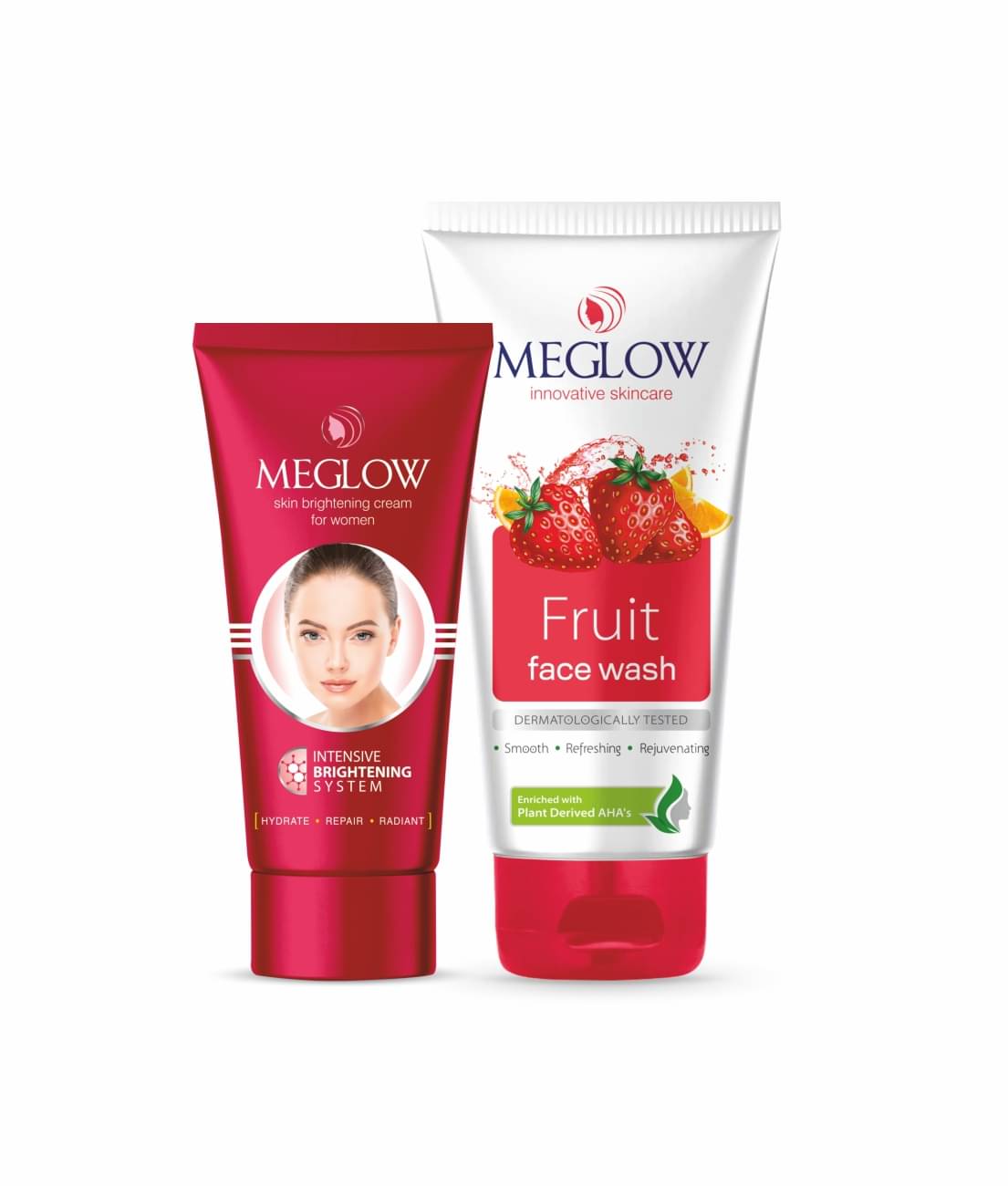     			Meglow Cleansing Combo Brightening Cream for Women 70g + Fruit Facewash 70g - Skin Glow