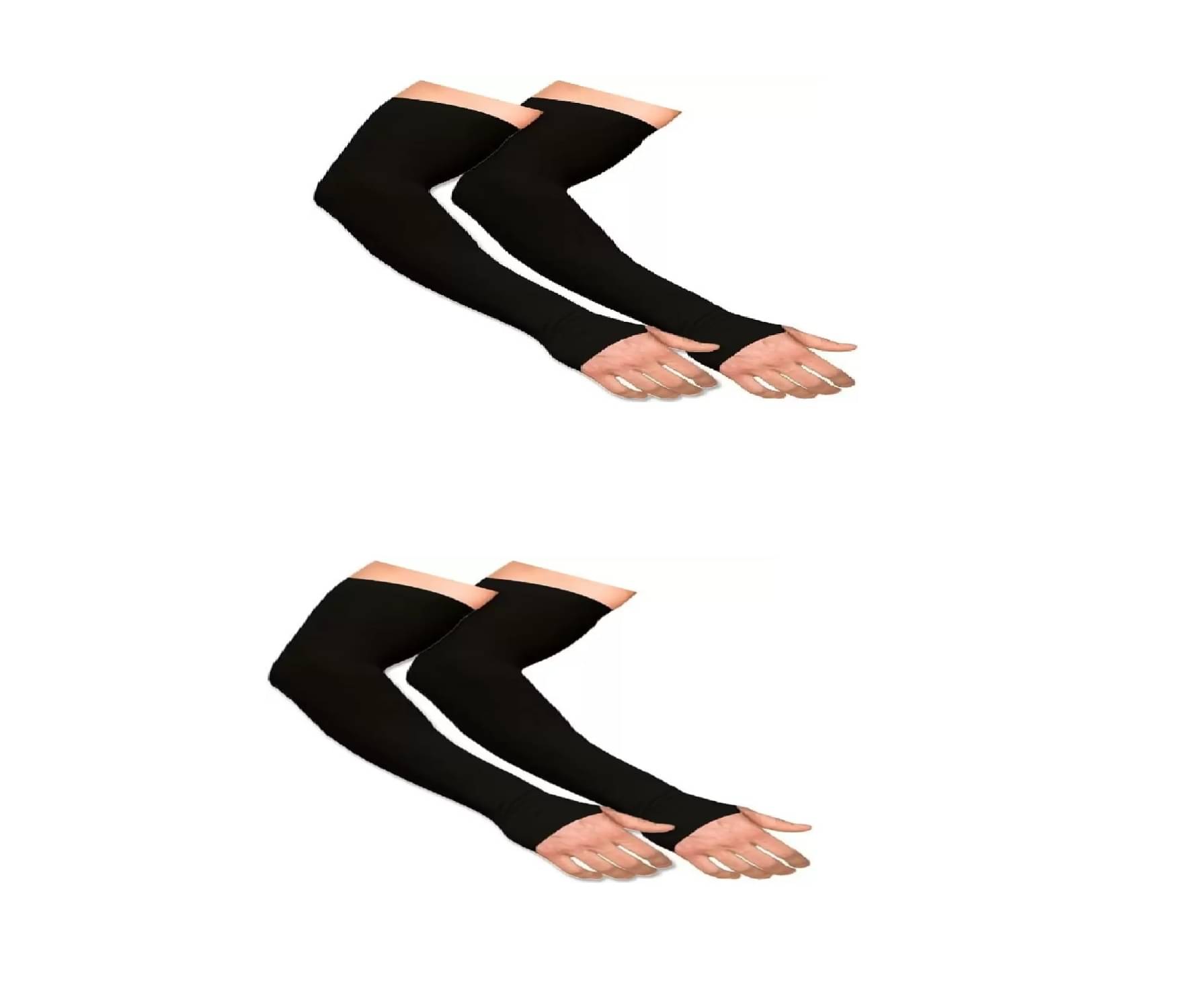 Qin Pin Black Solid Riding Sleeves ( Set of 2 ) Qin Pin Black Solid Riding Sleeves ( Set of 2 )