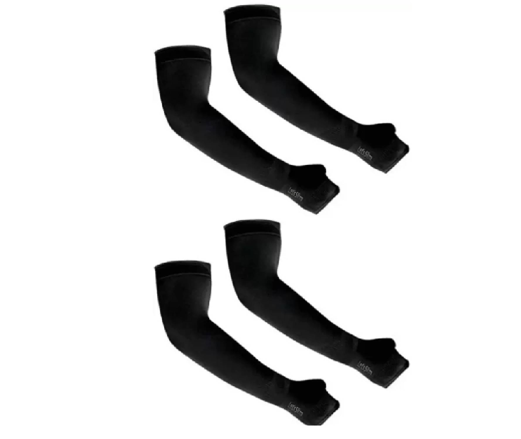     			Qin Pin Black Solid Riding Sleeves ( Set of 2 )