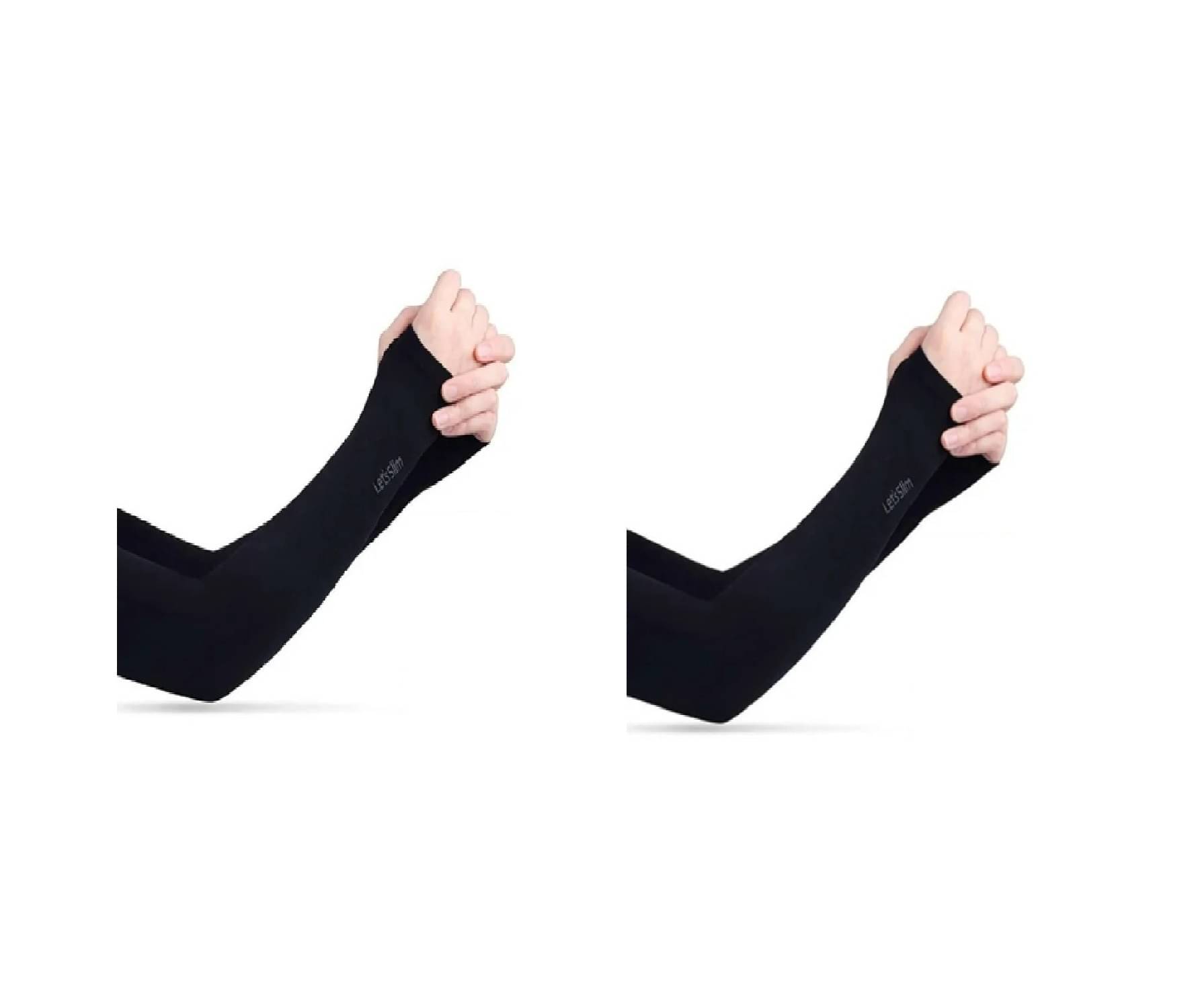     			Qin Pin Black Solid Riding Sleeves ( Set of 2 )