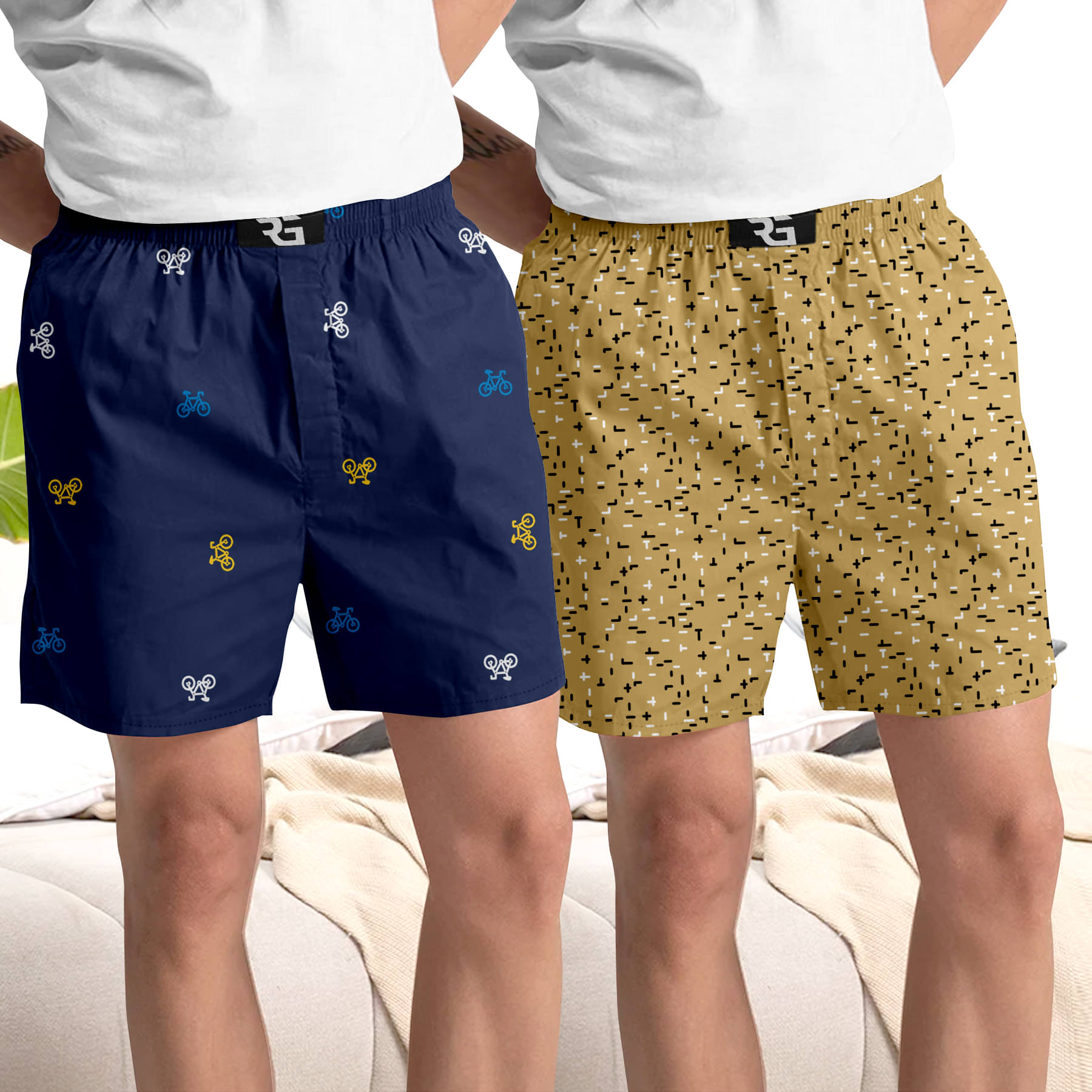 Riglozi Pack of 2 Cotton Boxers For Men's ( Assorted 4 )     			Riglozi Pack of 2 Cotton Boxers For Men's ( Assorted 4 )