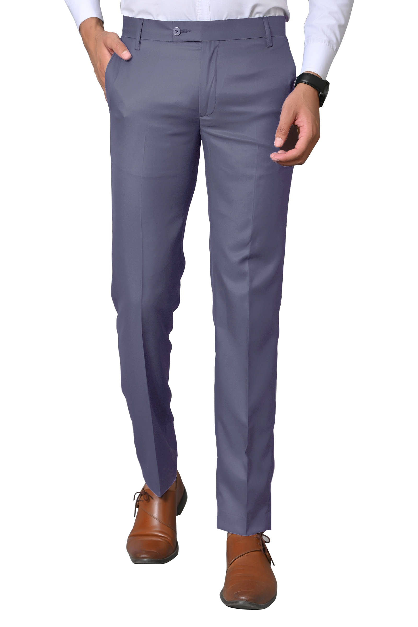     			SATY-STYLE Slim Flat Men's Formal Trouser - Dark Grey ( Pack of 1 )