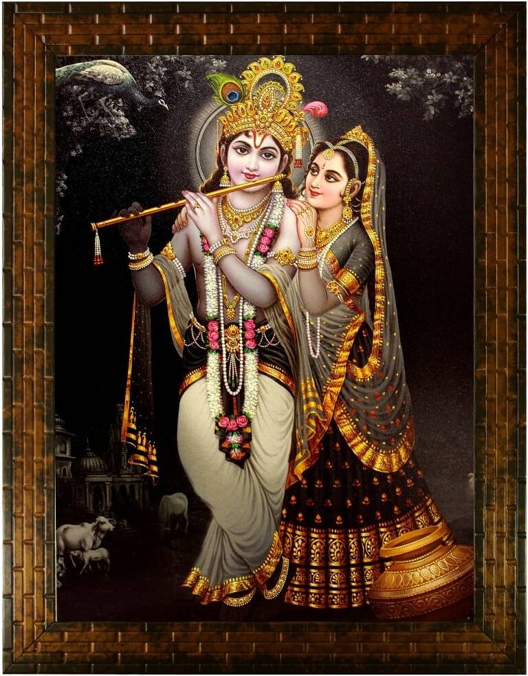     			SNDArt Radha Krishna Wall Painting With Frame For Home Decor 11 x 14 inch