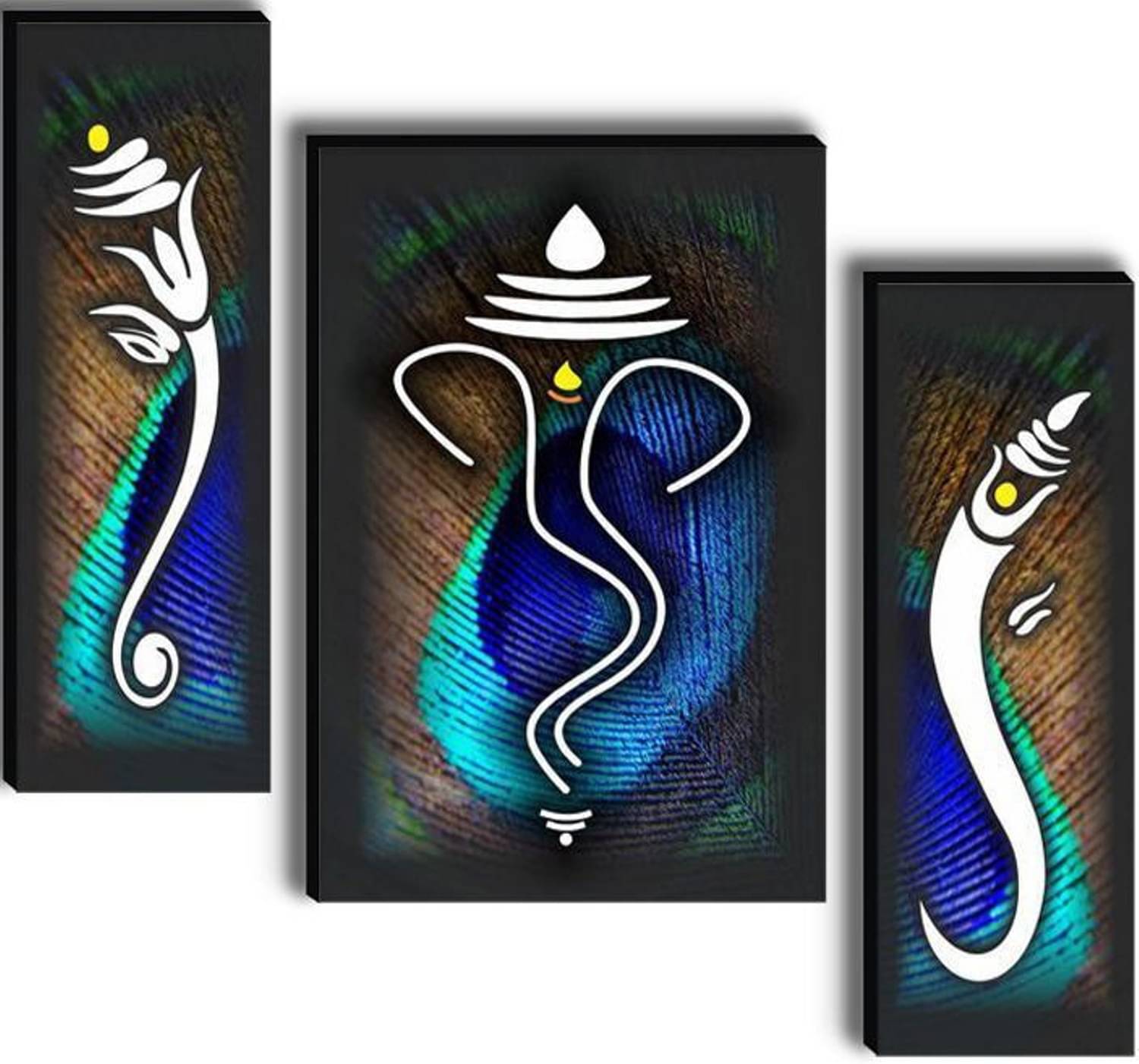     			SNDArt Set Of 3 Lord Ganesha Wall Paintings For Home Decor Gift Items 12 x 18 inch