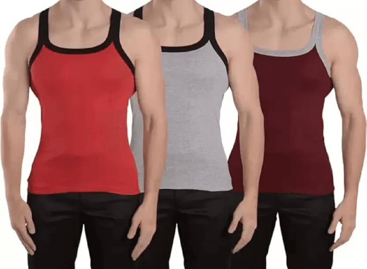 SONME ENTERPRISES Pack of 3 Cotton Blend Basic Vest For Men ( Multicolor ) - Nightwear & Loungewear | Buy online on ZillyBuy