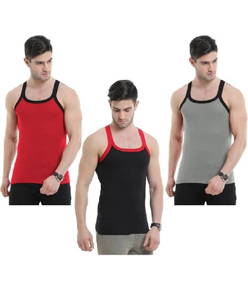 SONME ENTERPRISES Pack of 3 Cotton Blend Gym Vest For Men ( Multicolor ) - Nightwear & Loungewear | Buy online on ZillyBuy