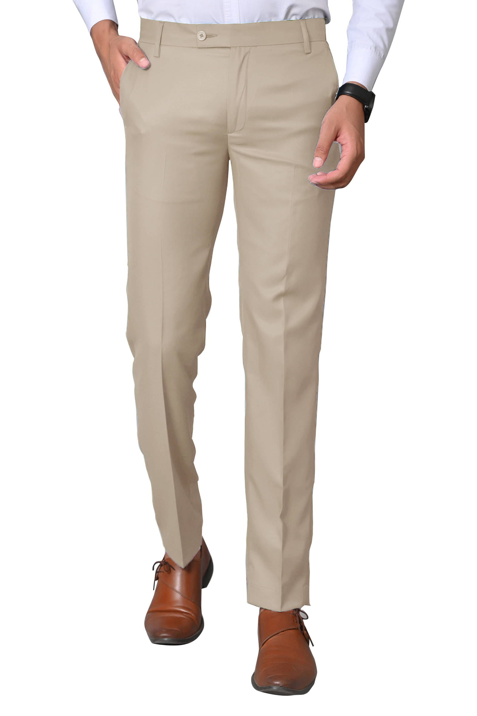     			SatyStyle Slim Flat Men's Formal Trouser - Bronze ( Pack of 1 )