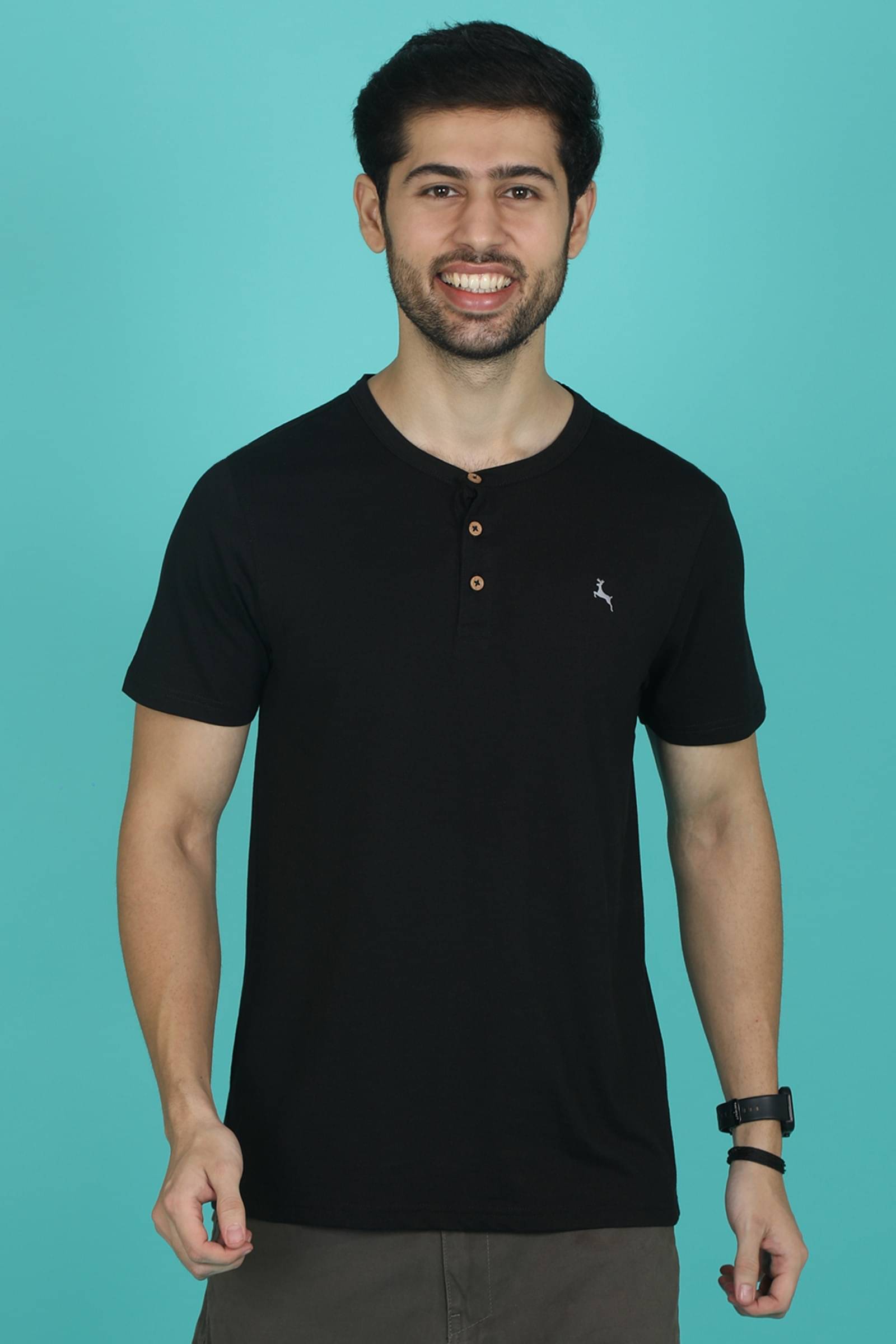 Stalwart Cotton Regular Fit Solid Half Sleeves Men's Henley T-Shirt - Black ( Pack of 1 ) Stalwart Cotton Regular Fit Solid Half Sleeves Men's Henley T-Shirt - Black ( Pack of 1 )
