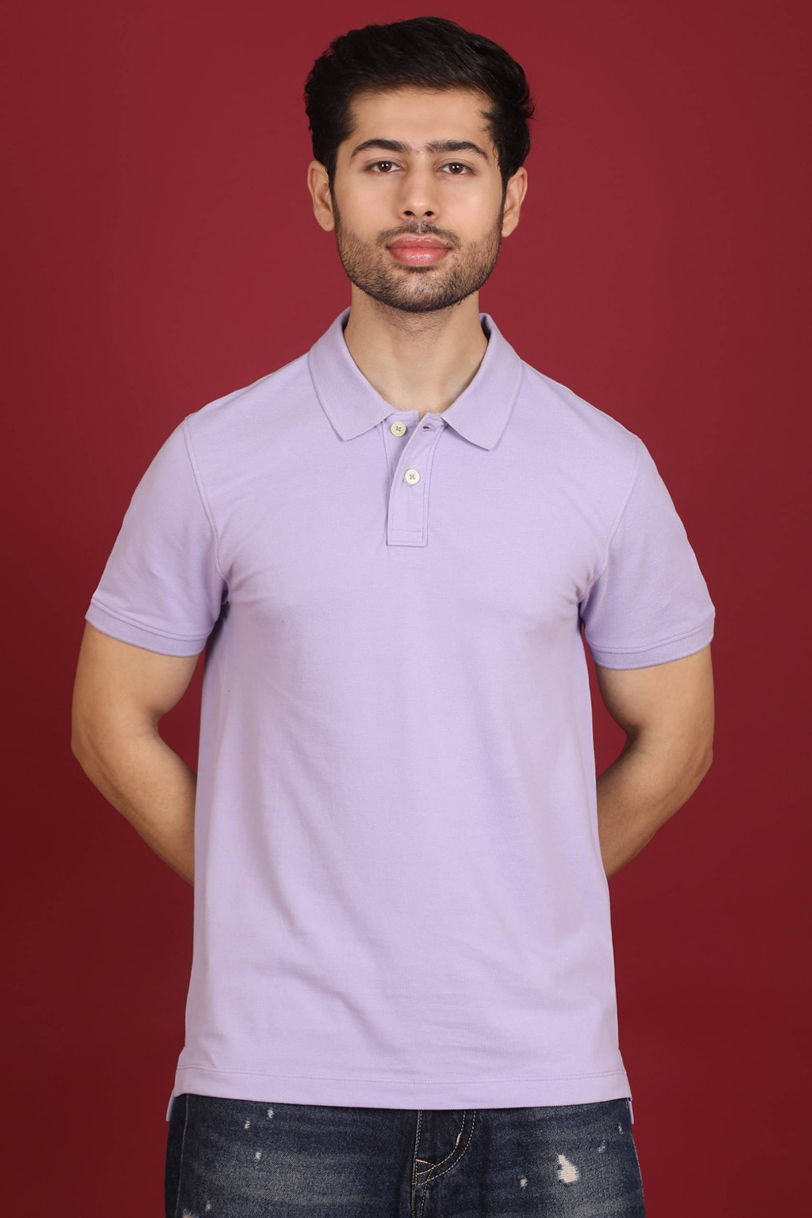 Stalwart Pack of 1 Cotton Regular Fit Solid Half Sleeves Men's Polo T Shirt ( Purple ) Stalwart Pack of 1 Cotton Regular Fit Solid Half Sleeves Men's Polo T Shirt ( Purple )